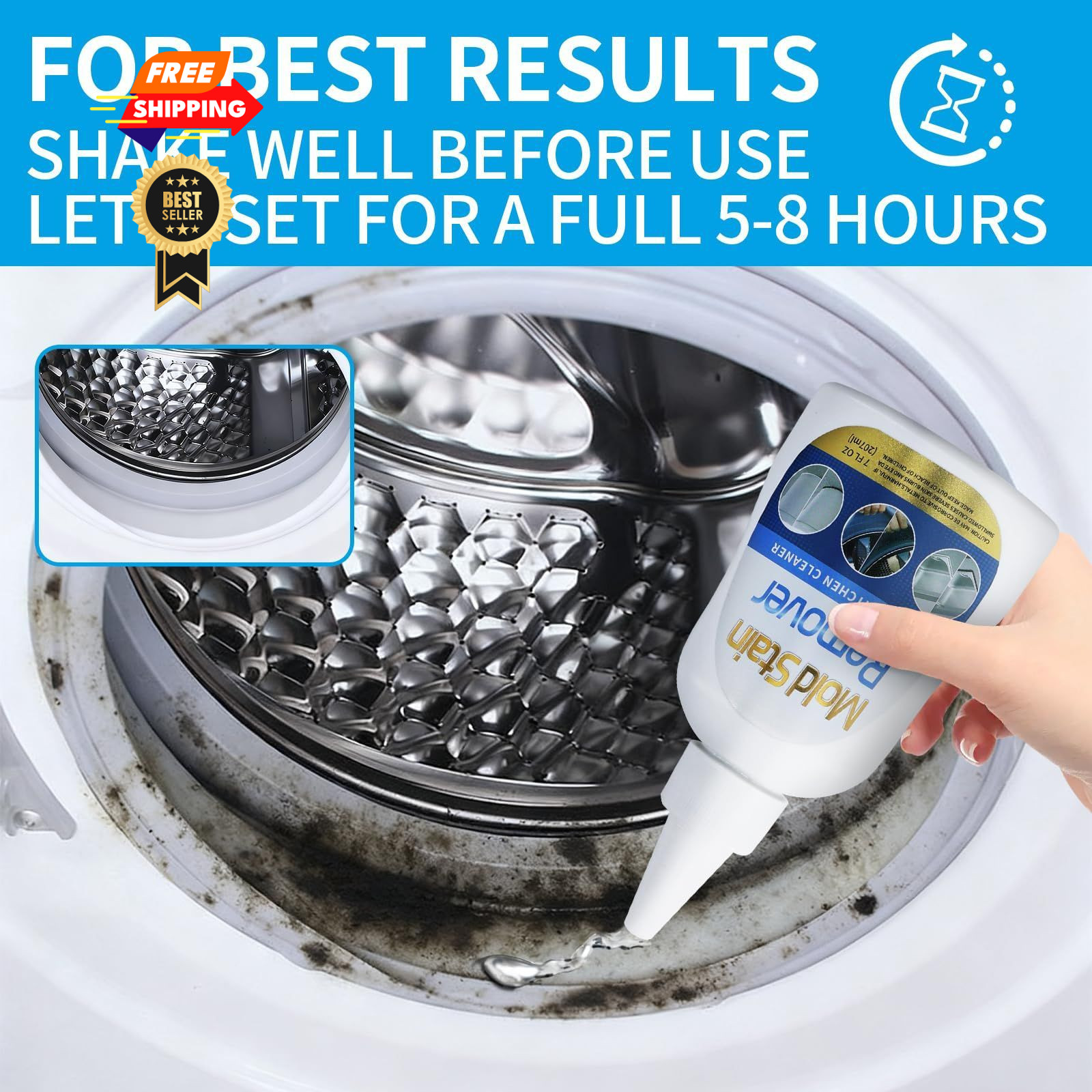 Washing Machine Cleaner, Multi Home Stain Cleaning Gel, 7 Fl Oz (Pack of 1)