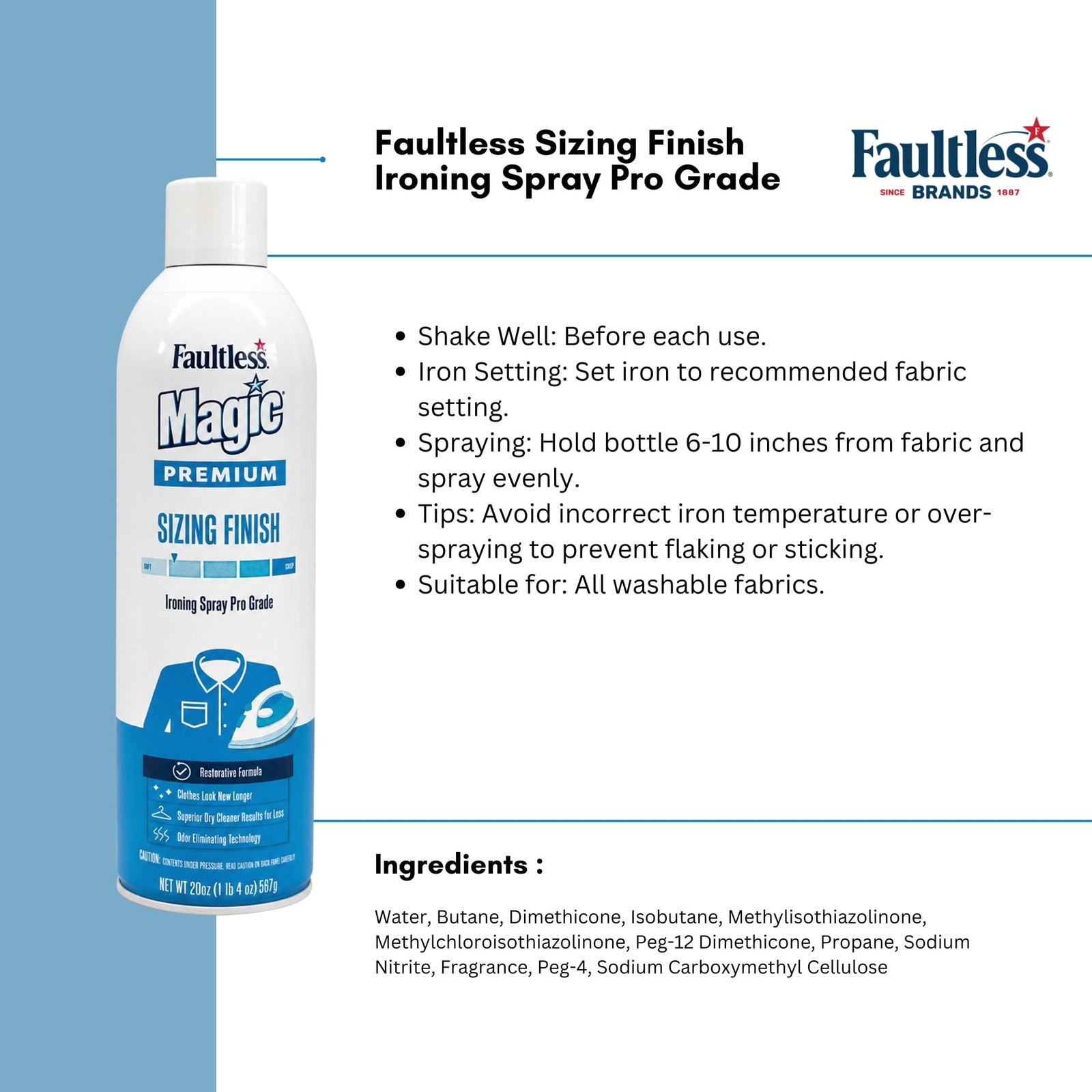 Faultless Starch 00502 Magic Sizing 20 Ounce (Pack of 1),