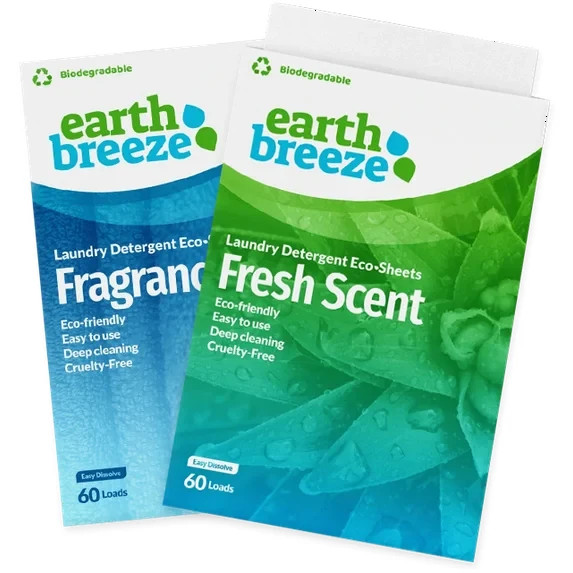 Earth Breeze Laundry Detergent lot – Fresh Scent/Fragrance Free Total 120 Loads
