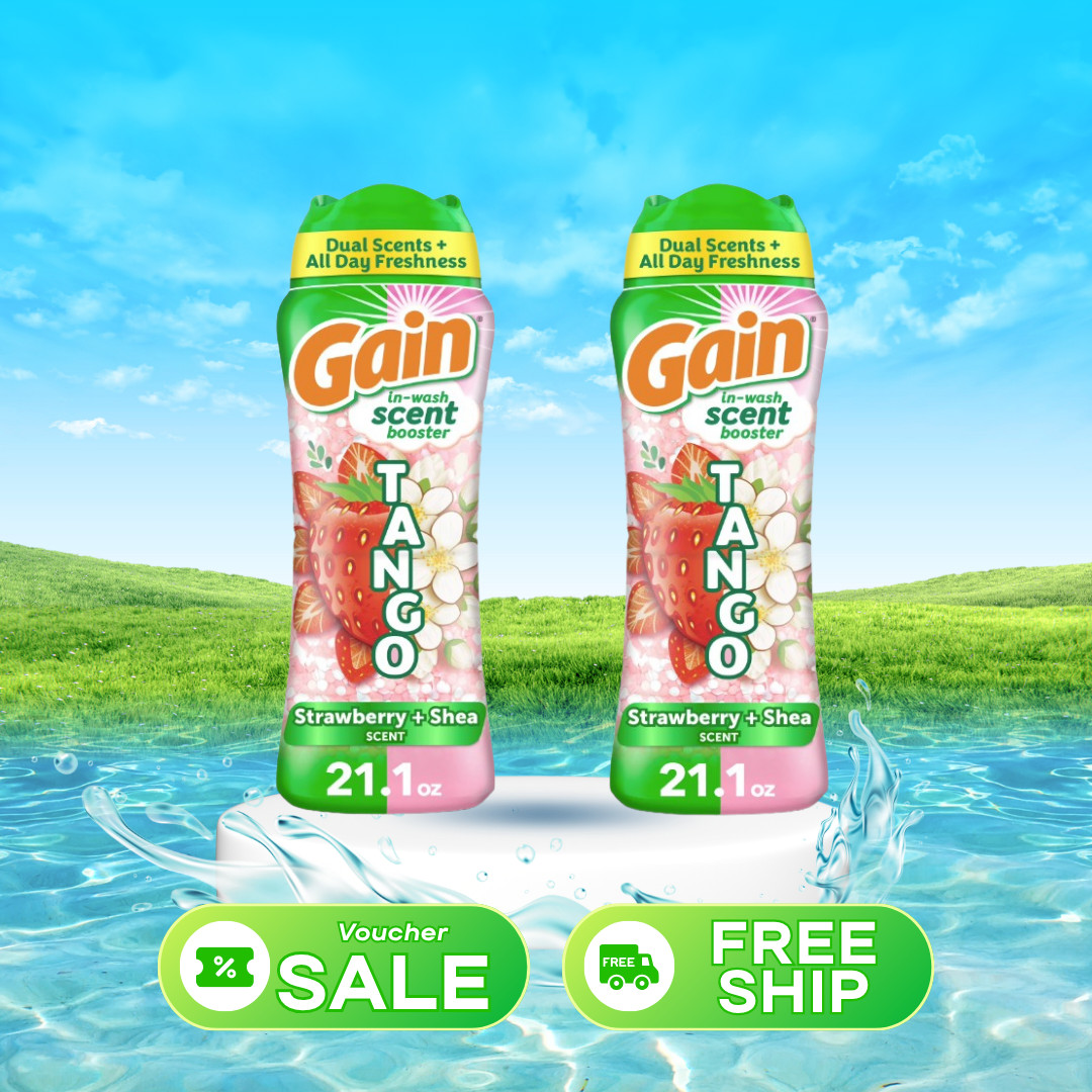 Gain Tango 2-in-1 In-Wash Scent Booster Beads Strawberry & Shea 21.1 oz 2 Pack