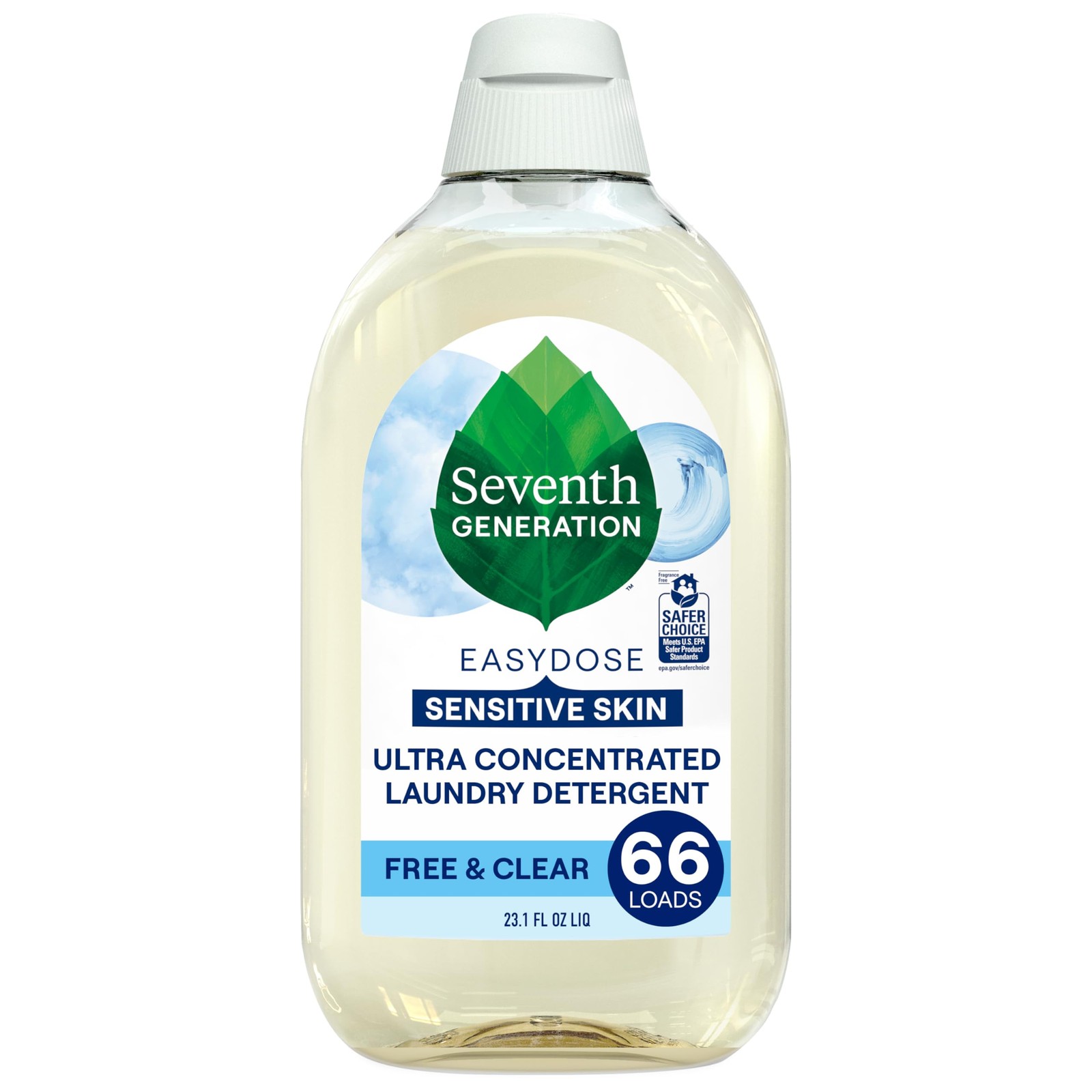 Seventh Generation Easy Dose Ultra Concentrated Laundry Detergent 23Oz 66 Loads