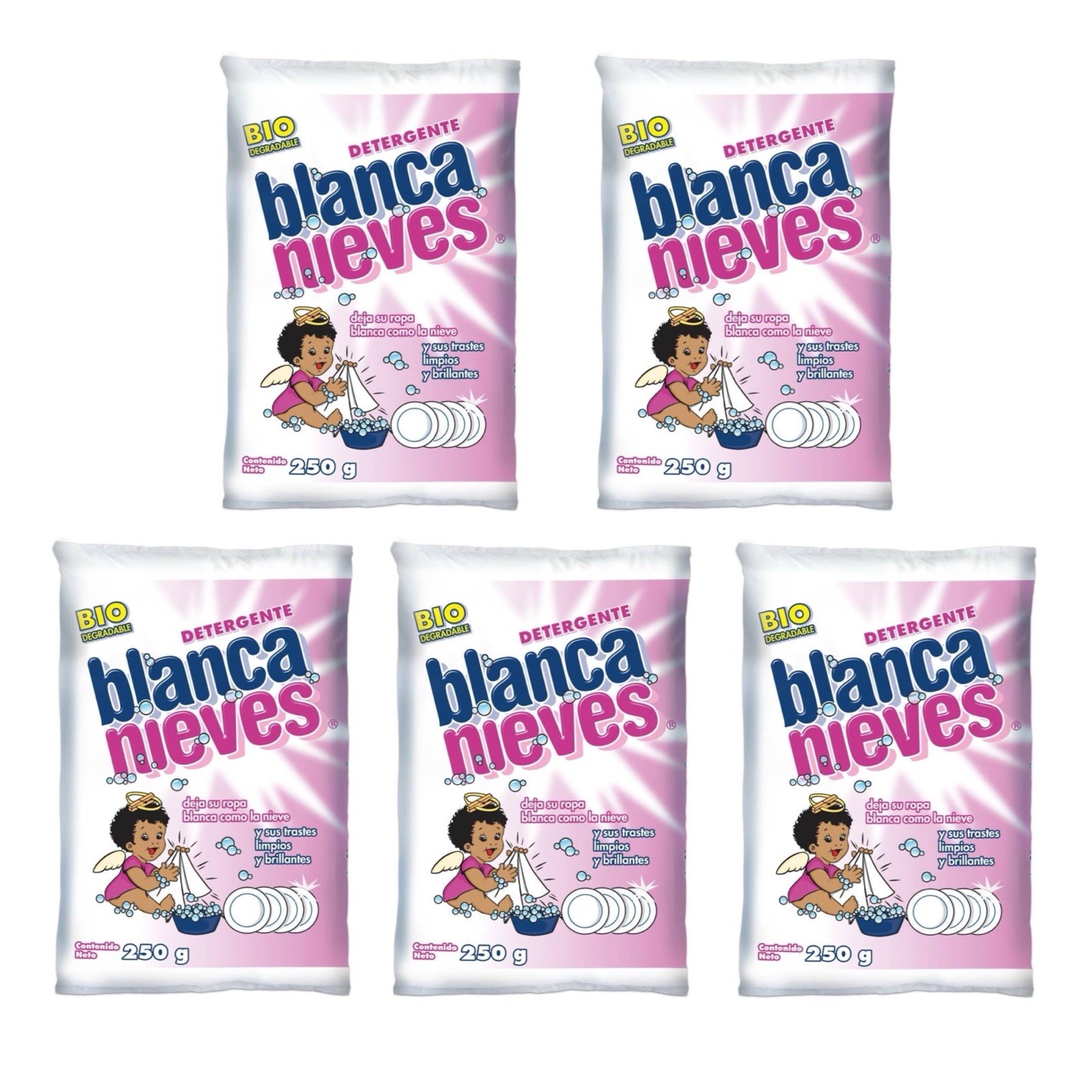 BLANCA NIEVES 🇲🇽 Powder Laundry Detergent, 250g, 5 Pack