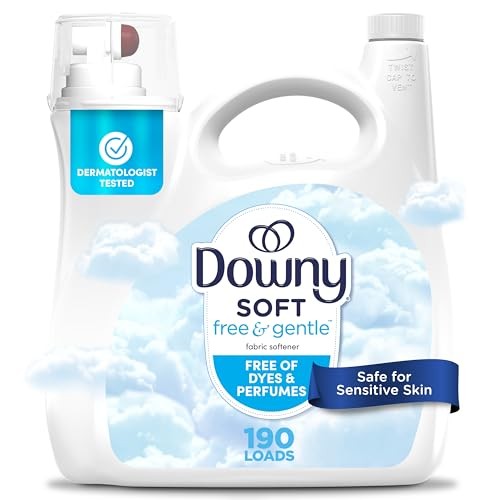 Downy Free & Gentle Liquid Fabric Softener 140 fl oz 190 Loads Hypoallergenic