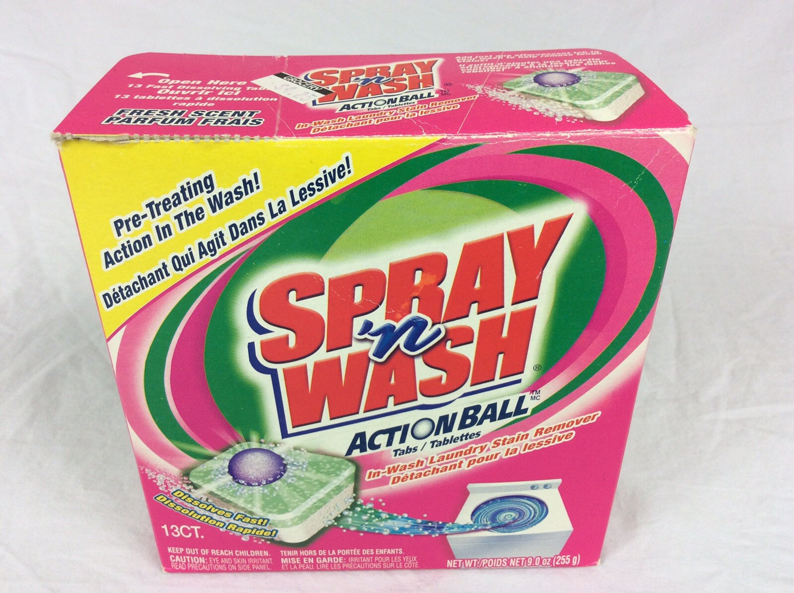 Vtg. 2002 Spray’n Wash Action Ball Tabs 9oz Discontinued Laundry 13ct. Open Box