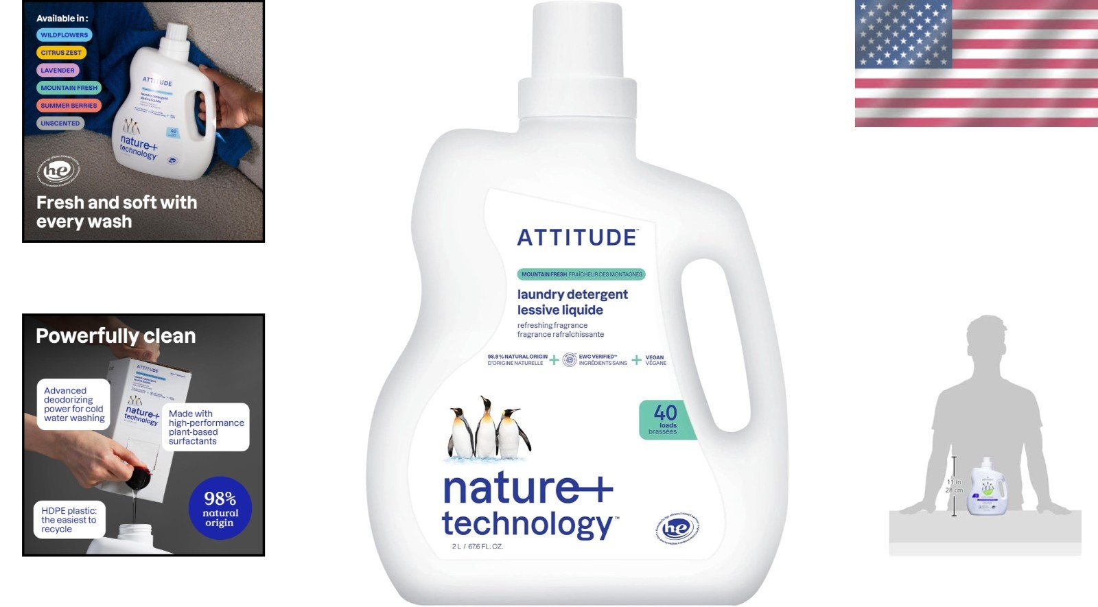 ATTITUDE EWG Verified Liquid Laundry Detergent – 40 Loads, 67.6 Fl Oz