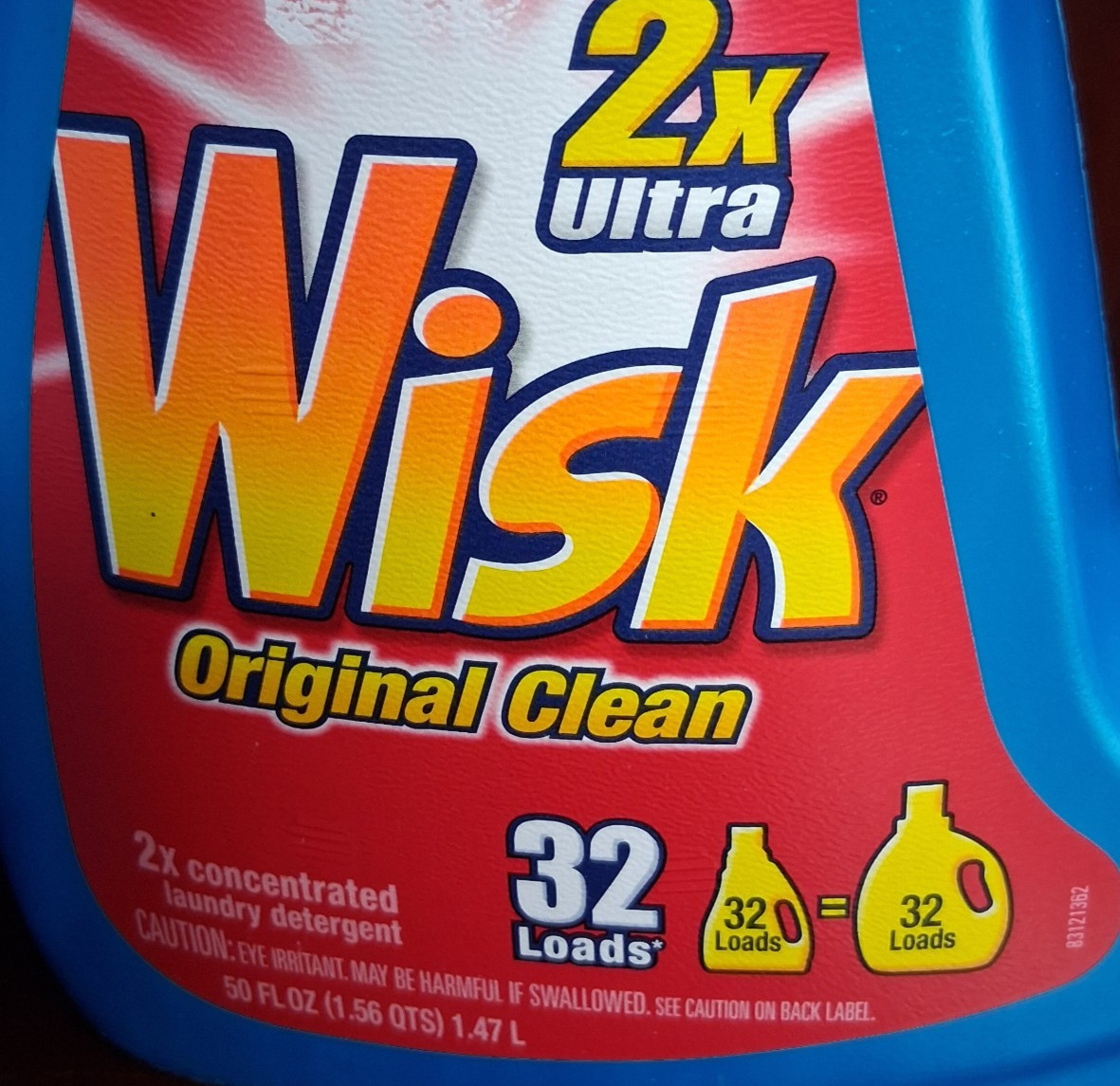 Wisk Original Clean 2X Ultra Concentrated Laundry Detergent 32 Loads 50oz
