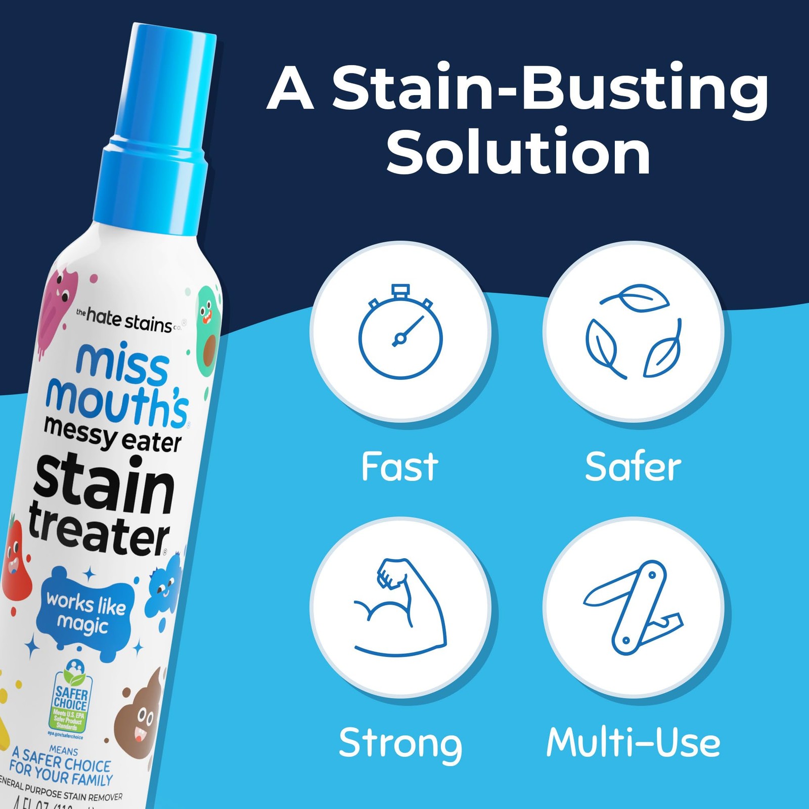 Messy Eater Stain Treater, Laundry Stain Remover, 2 Pack