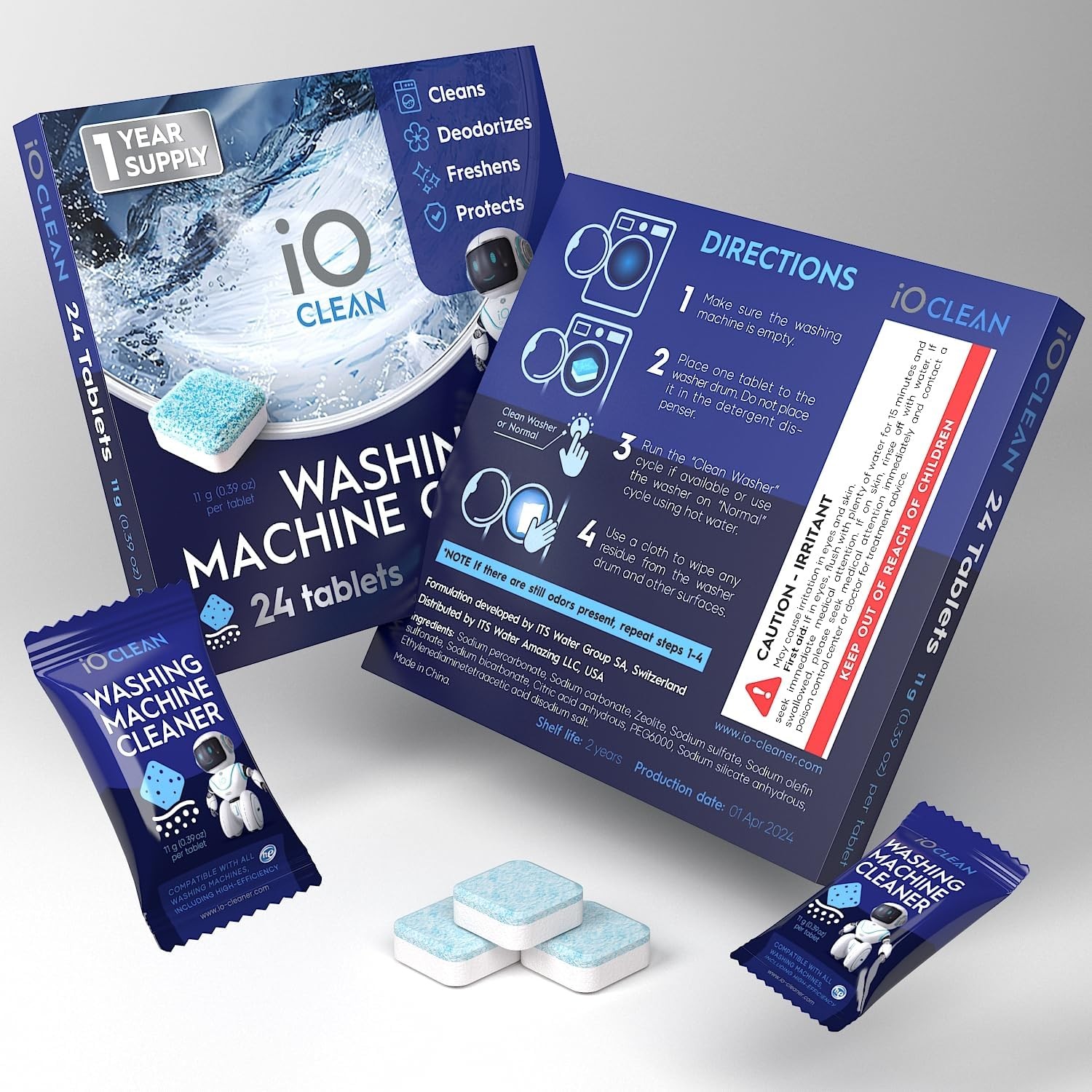 Washing Machine Cleaner and Descaler Tablets 24 Pcs – Deep Clean and…