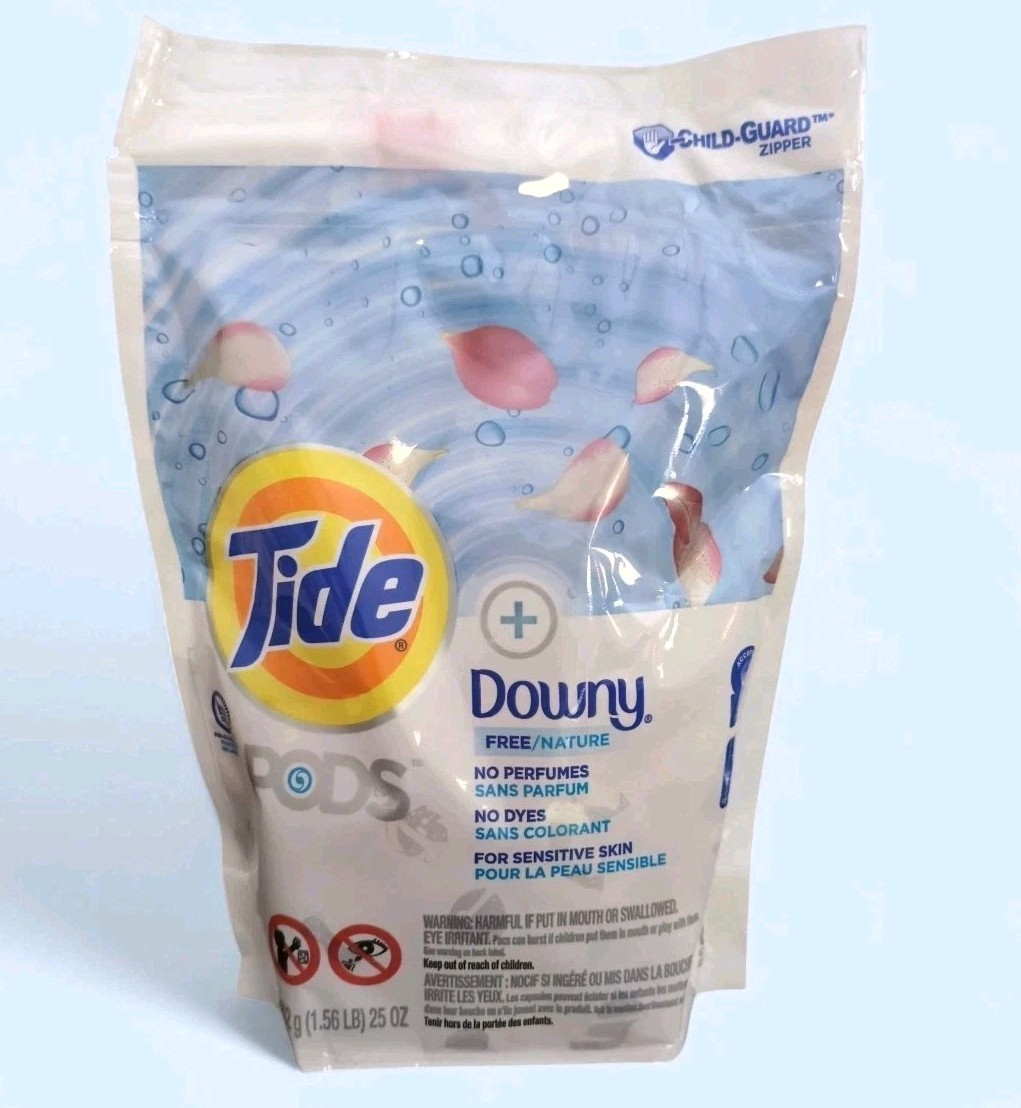 TIDE + DOWNY Free Pods Laundry Detergent Soap 26 Pacs Sensitive Skin No Perfumes