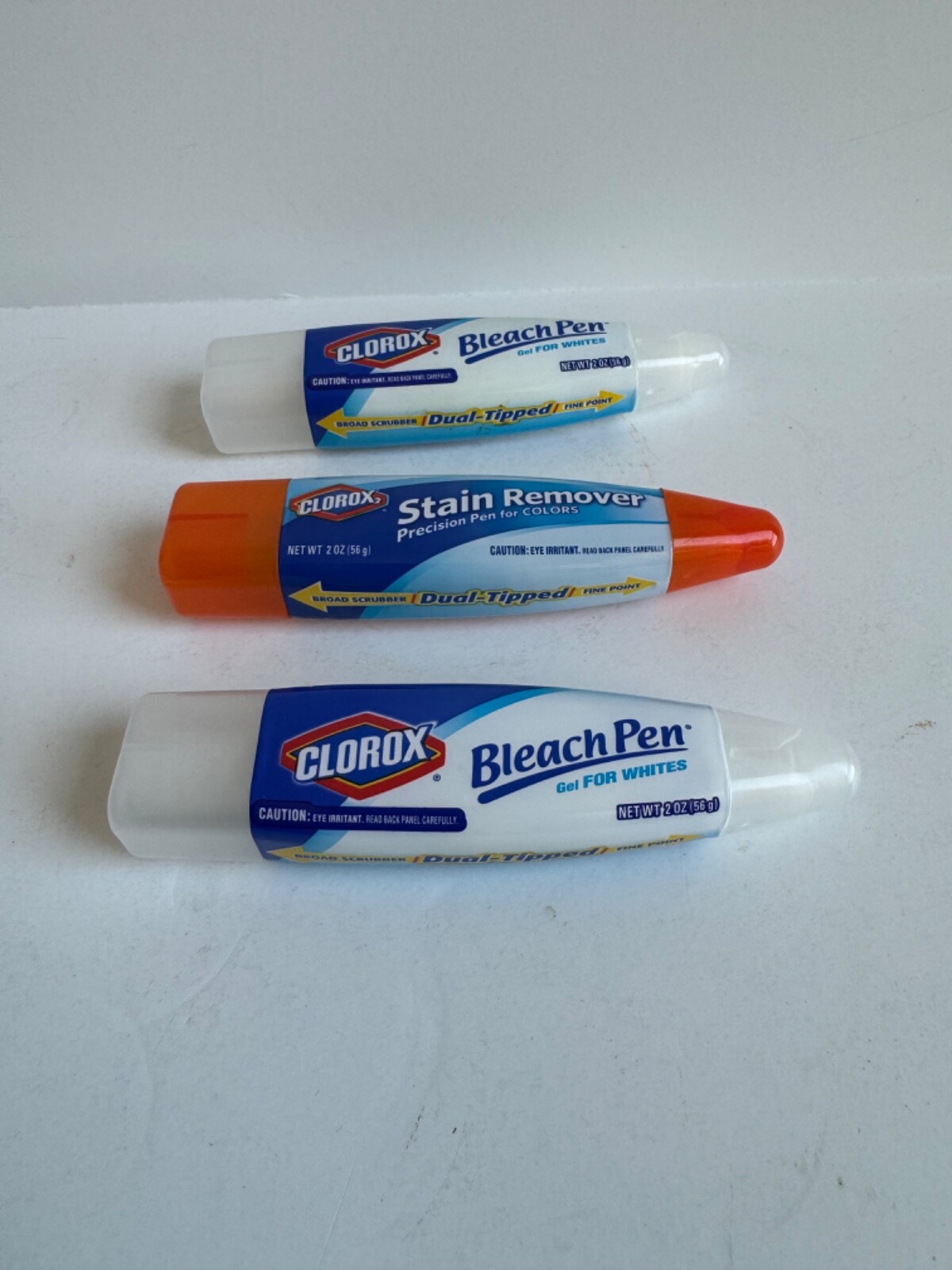 Lot 2 Clorox Bleach Pens & 1 Gel Stain Remover 2 oz each All 3 NEW Check Weight