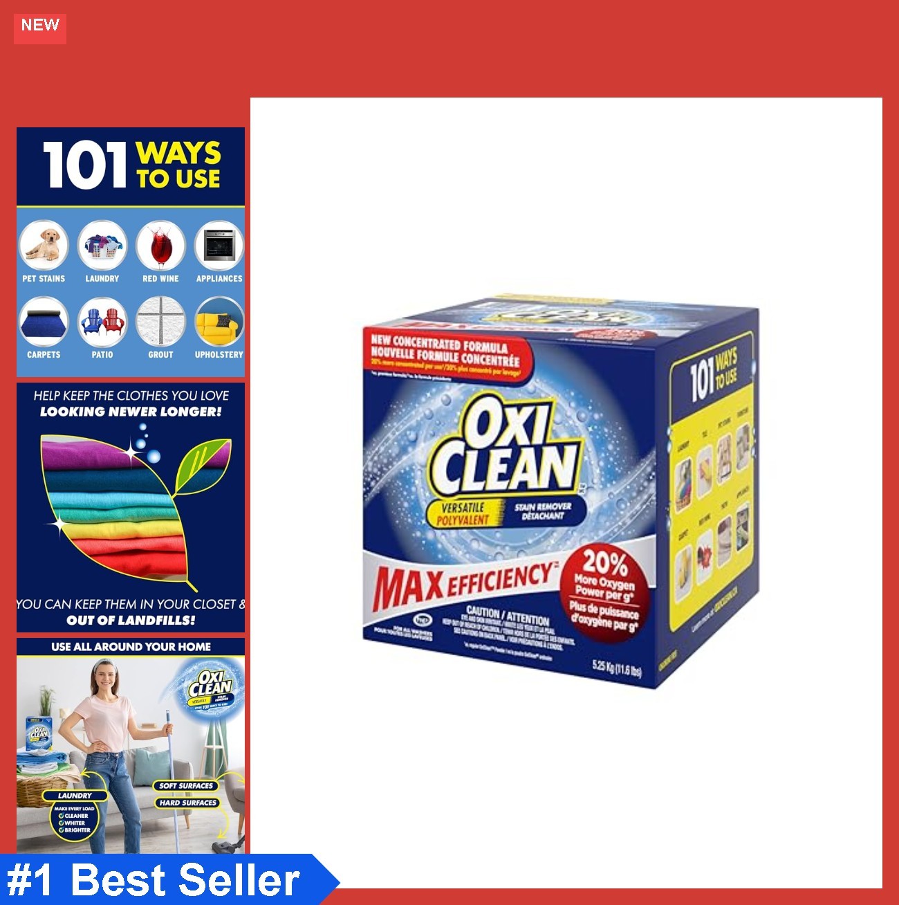 Versatile Stain Remover Powder 17636oz 275 Loads Chlorine Free Color Safe Fresh