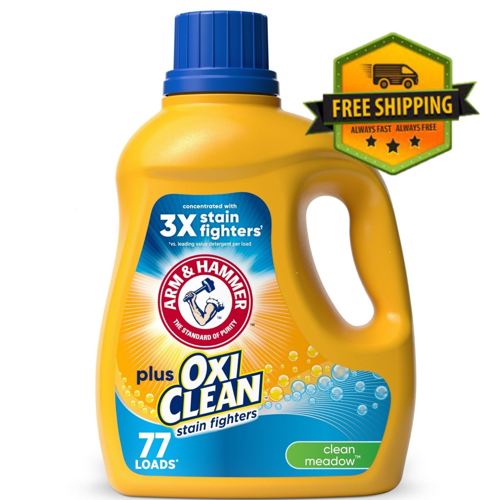ARM & HAMMER Plus OxiClean Clean Meadow Liquid Laundry Detergent, 77 Loads