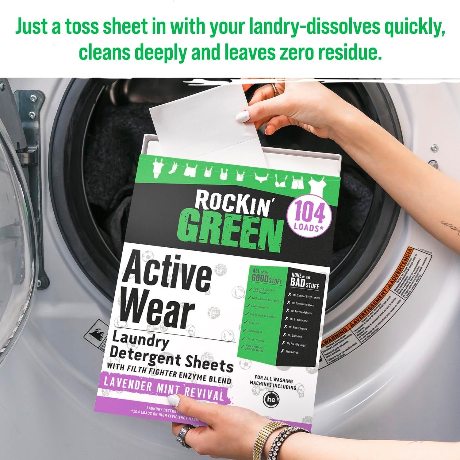 Dye Free & Chemical Free Laundry Sheets – 104 Loads of Lavender Mint Freshness