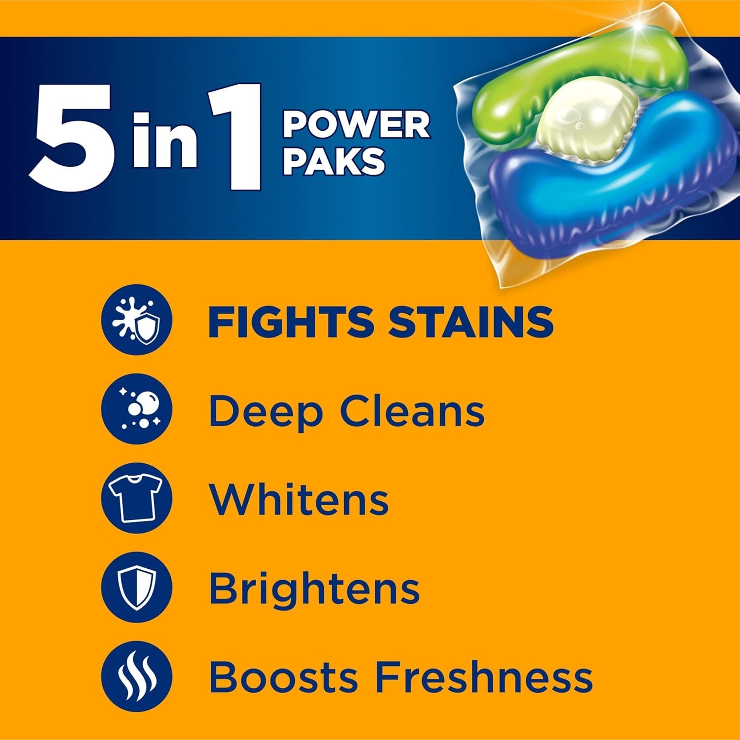 OxiClean 5 in 1 Laundry Detergent Power Pods Pacs Fresh Scent, 42 Count Paks