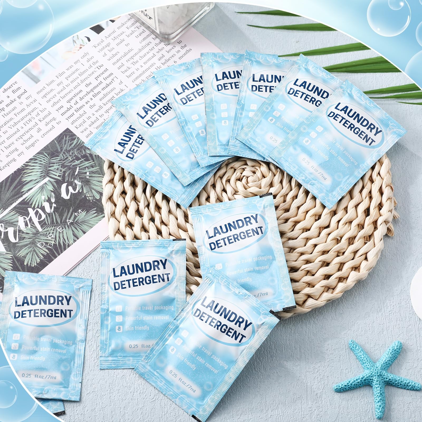 Leelosp 500 Pcs Travel Laundry Detergent Packets Individual 0.25 oz | Single …