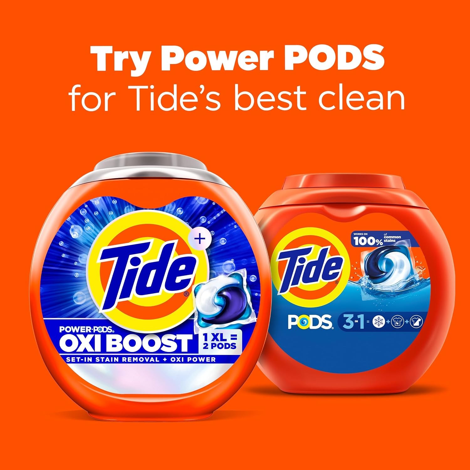 PODS 3-in-1 Laundry Detergent Pacs, 42 Count, Stain Remover & Odor Fighter