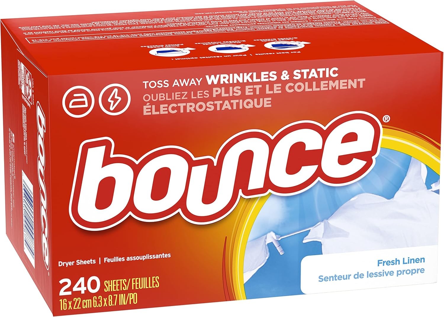 Fabric Softener Dryer Sheets Fresh Linen Scent 240 Count Static Control