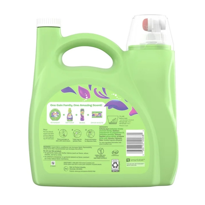 4 Pack Liquid Laundry Fabric Softener&Conditioner, Moonlight Breeze,140 fl oz Pk