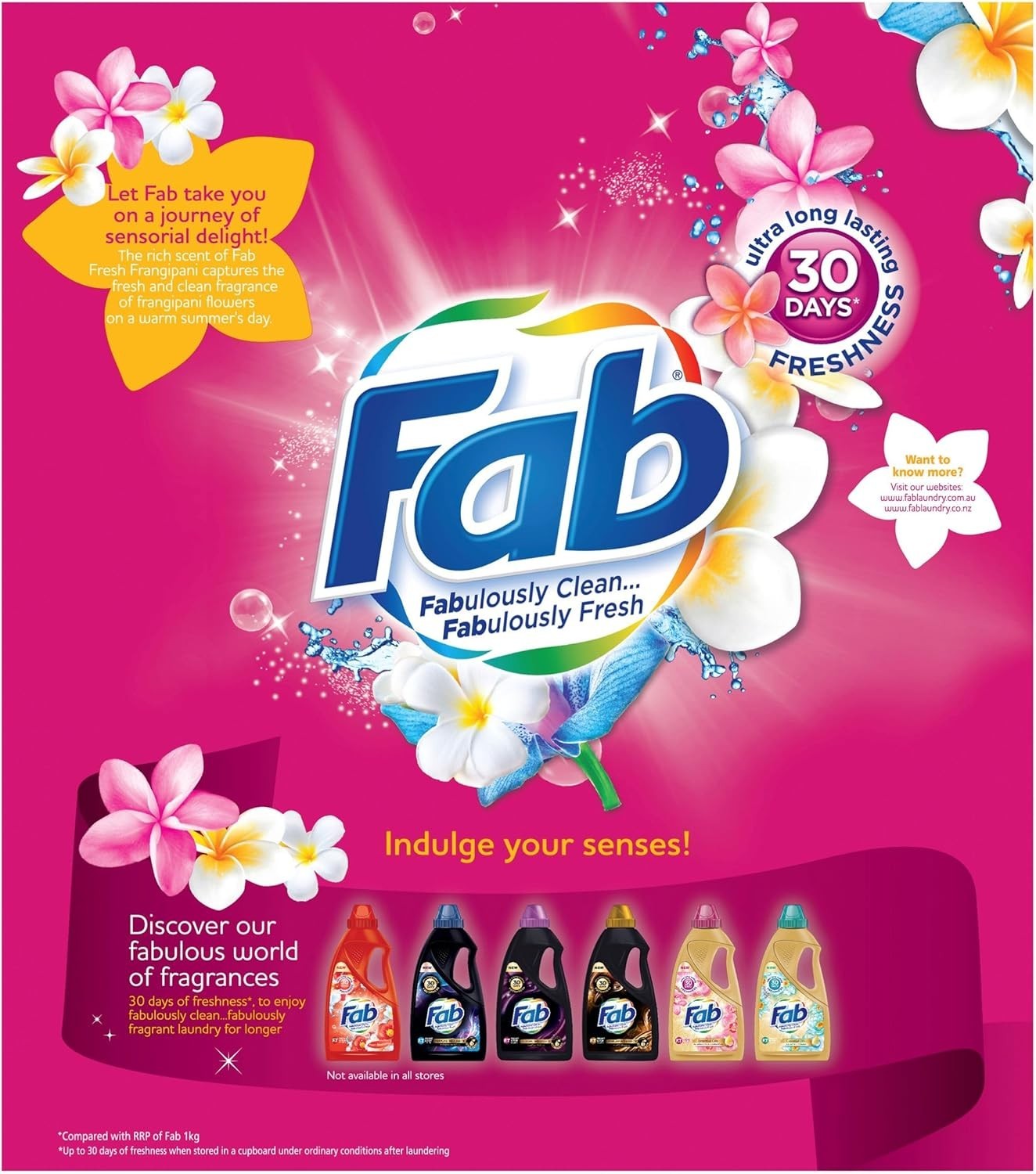 Fab Fresh Frangipani Laundry Powder Detergent 4Kg l AU FREE SHIPPING
