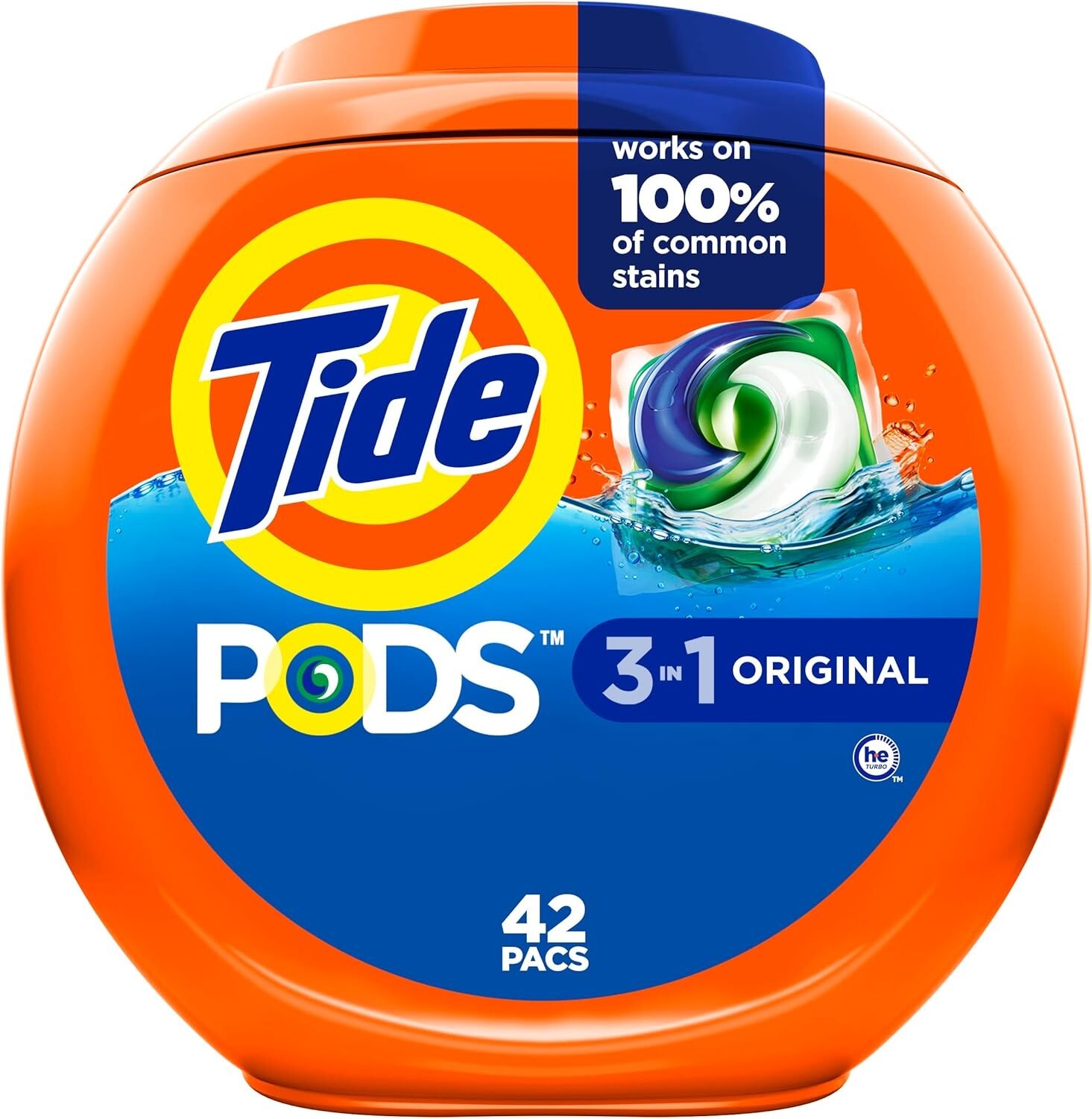 Tide PODS Liquid Laundry Detergent Powerful Packs Original Scent 42-ct