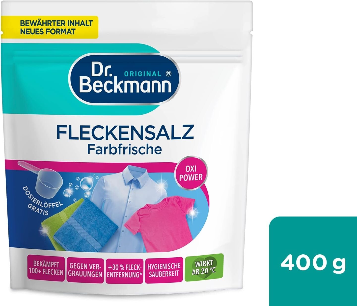 Dr.Beckmann Stain Removal Salt Farbfrische 14.1oz Against Incl. Measuring Spoon