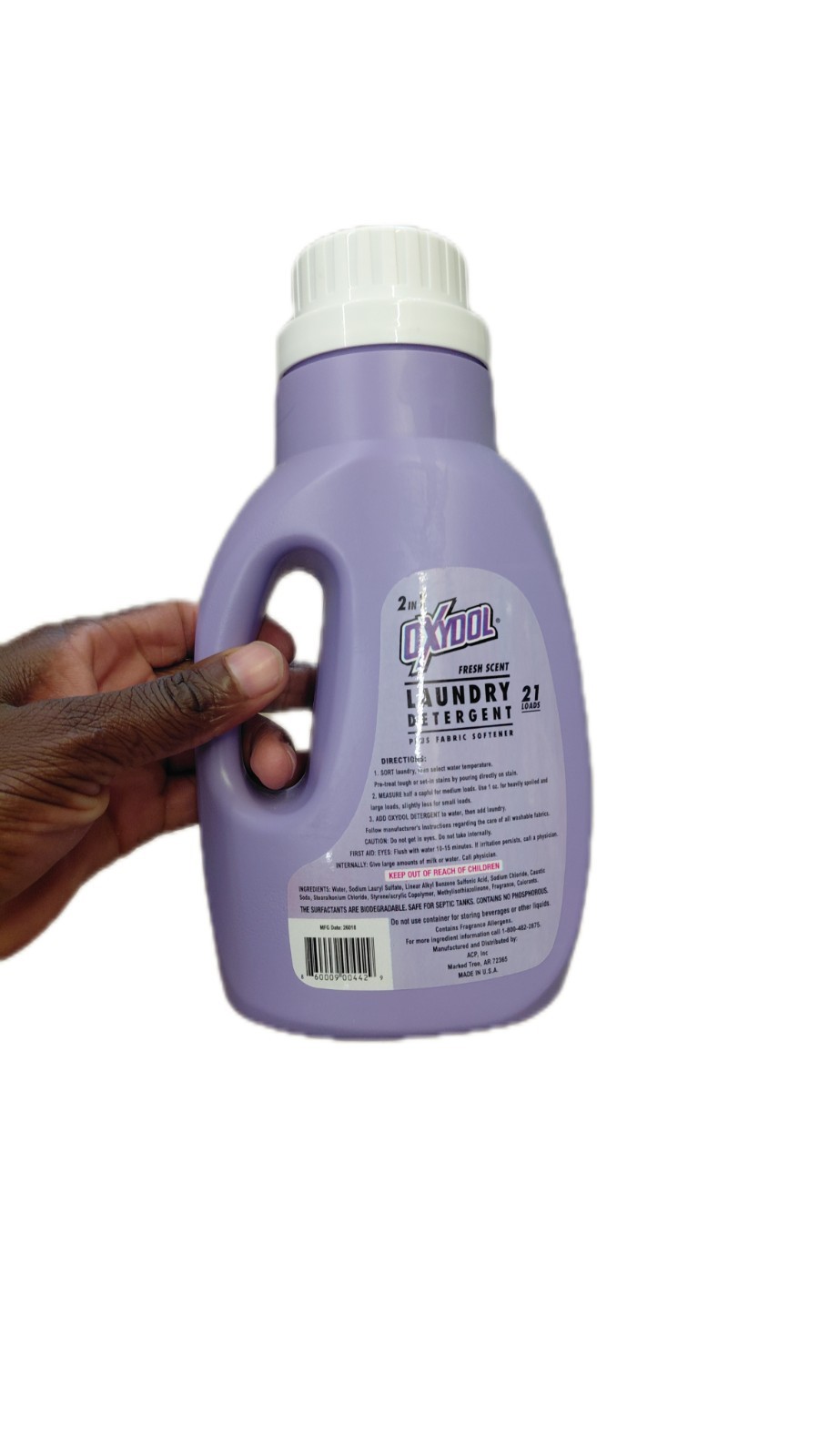 Oxydol 2-in-1 Fresh Scent Liquid Laundry Detergent, Purple, 21 Loads