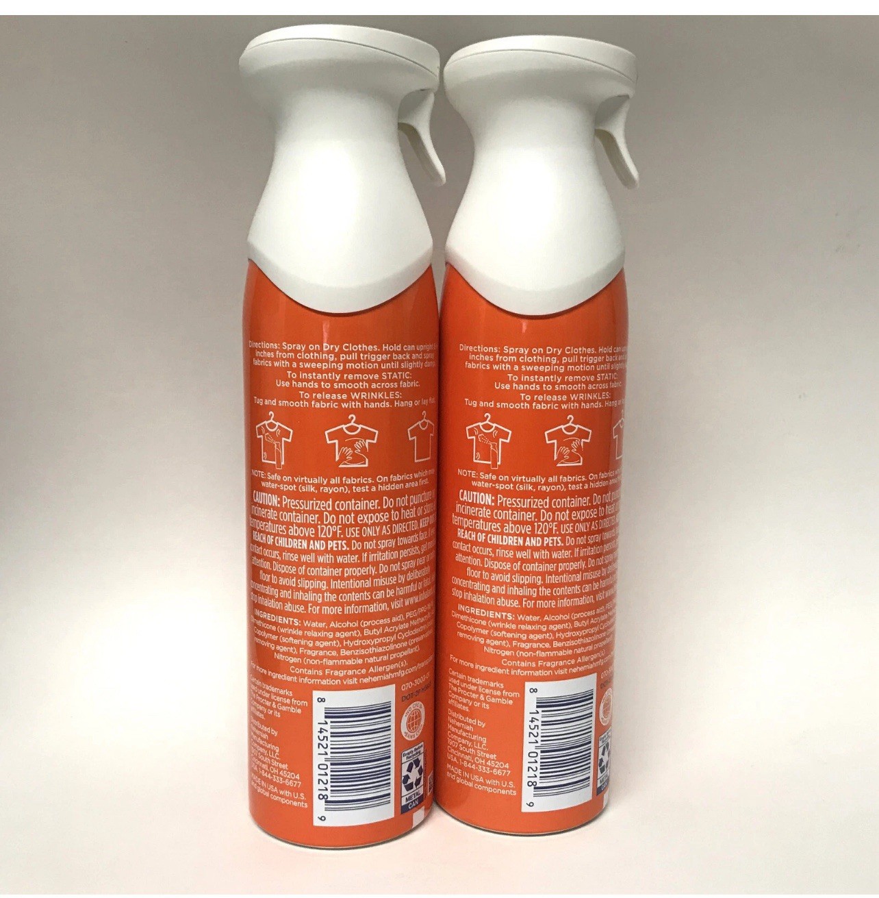 Bounce Instant Anti Static Spray +Wrinkle Release +Odor Eliminator, 9.7oz 2 Pack