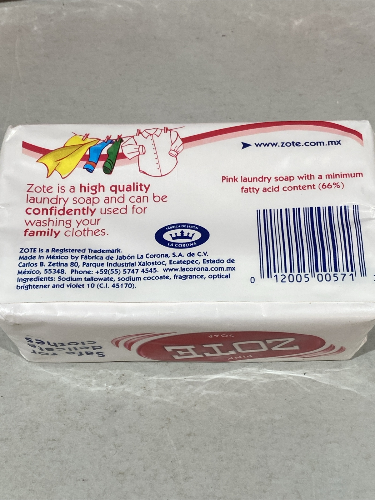 ZOTE Pink Laundry Soap Washing Clothes LOT OF 3 14oz Bars FREE SHIPPING!!