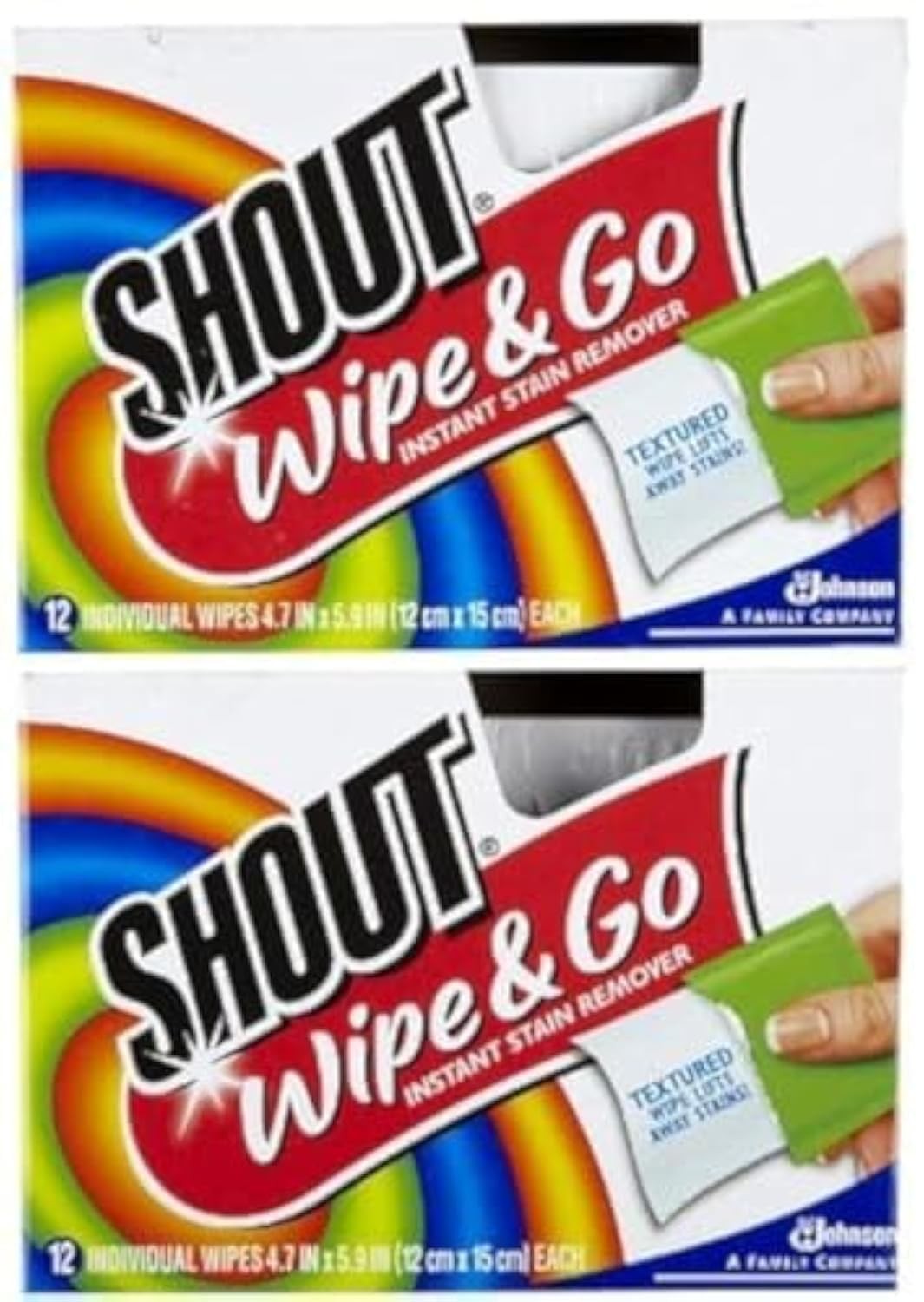 Shout Stain Remover Wipes, 12 Count (Pack of 2) 12