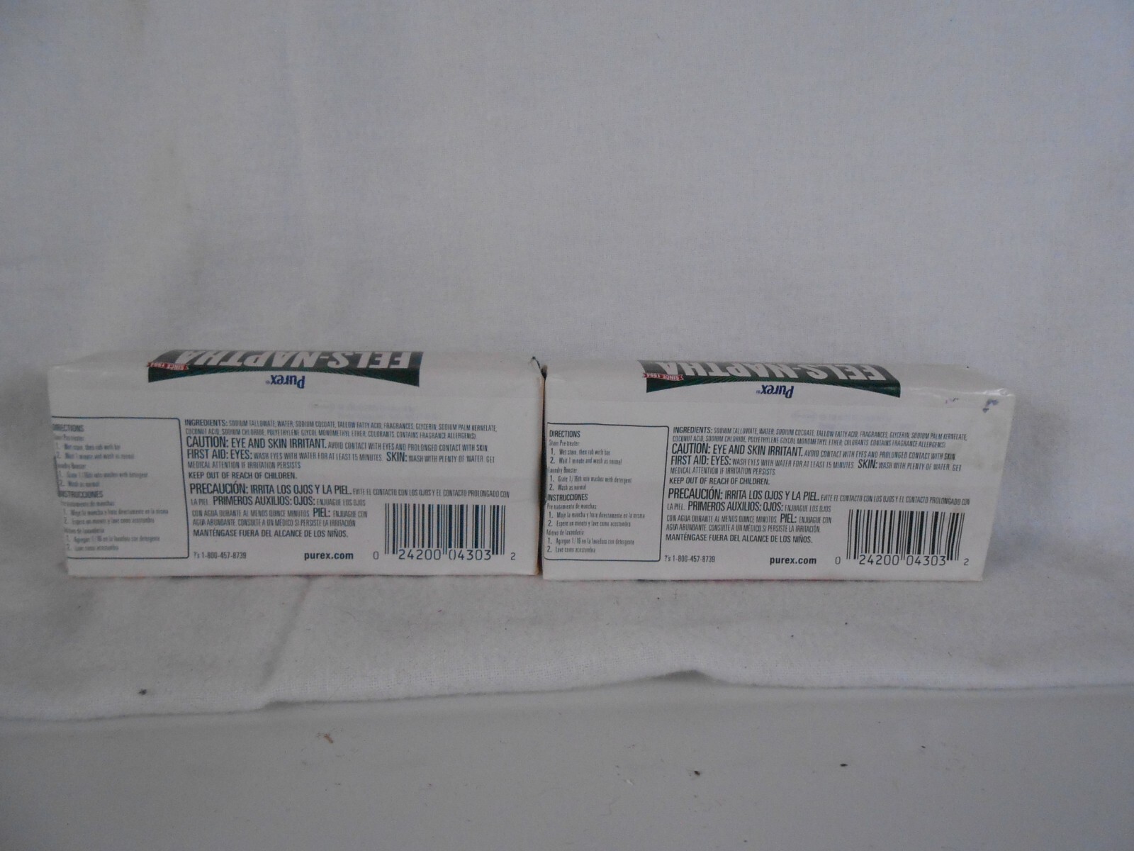 2 PACK Purex Fels Naptha Laundry Cleaning Bar and Stain Remover, 5 Ounce