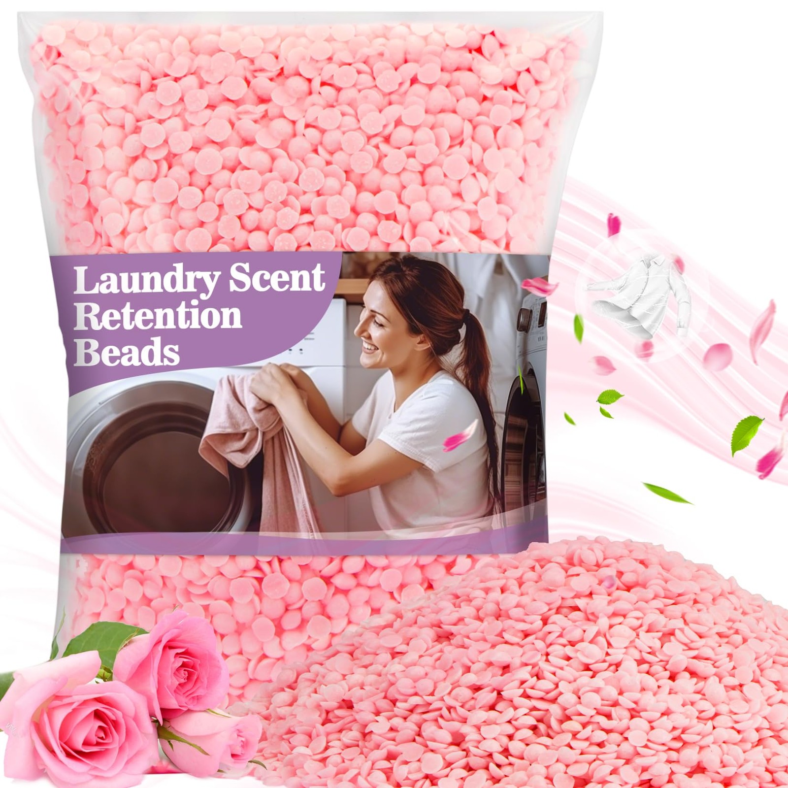 Sukh Laundry Scent Booster Beads – 430g Fresh 14 Ounce (Pack of 1), Pink