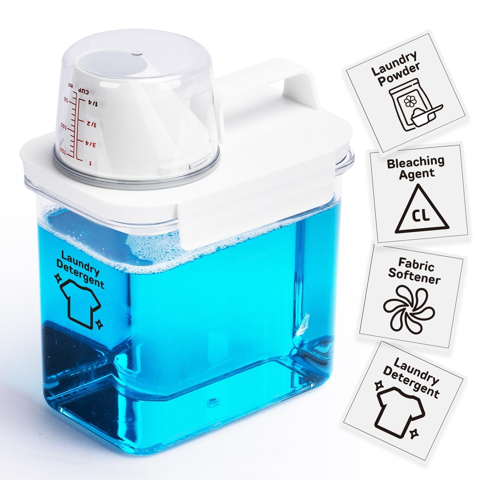 Laundry Detergent Dispenser-1 Pack, 37 oz Detergent Dispenser with 4 Removabl…