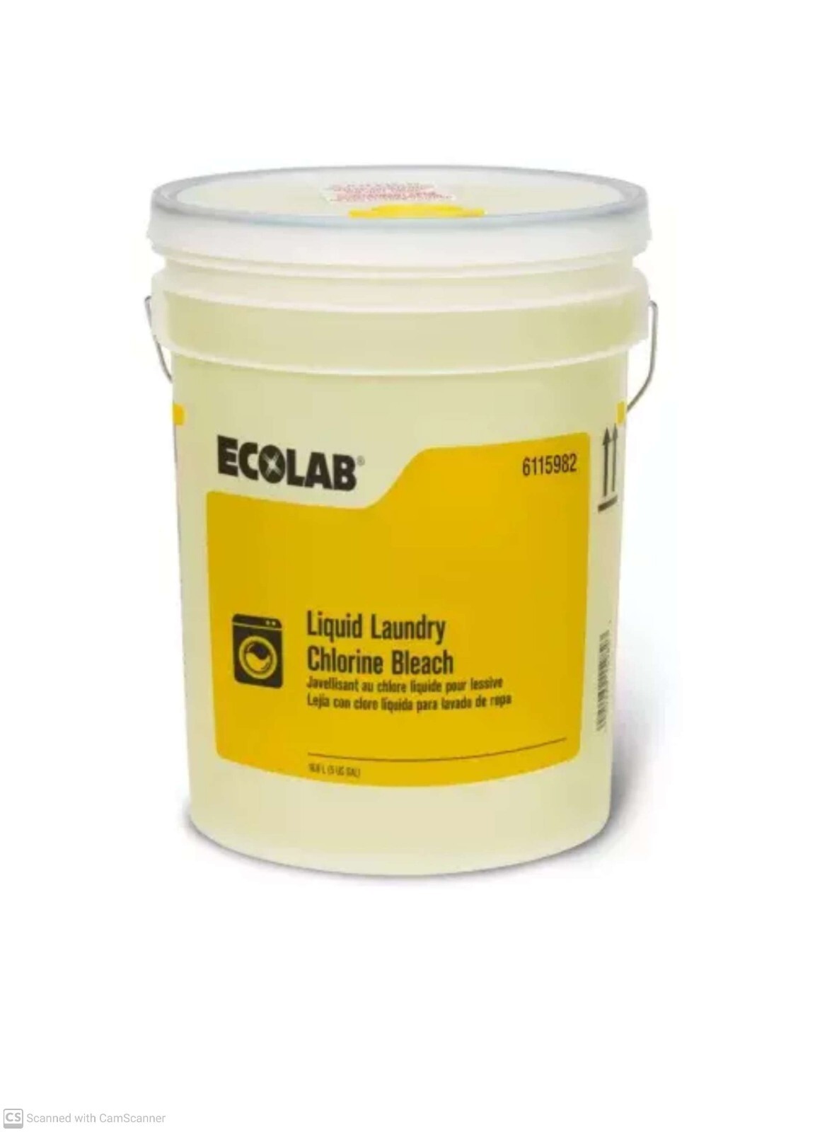 Ecolab Liquid Laundry Chlorine Detergent. 5 Gallon 6115982