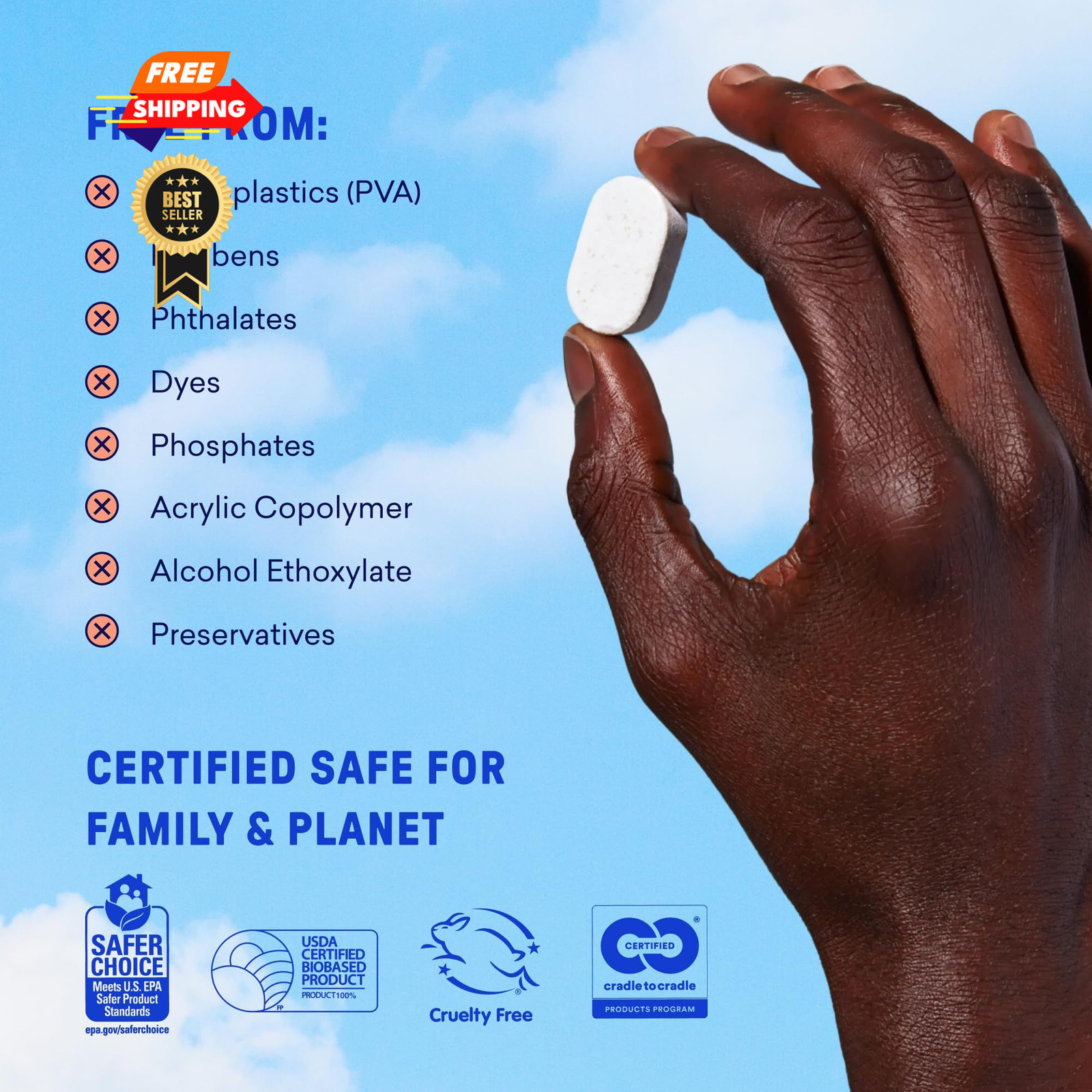 BLUELAND 100% Plastic-Free 120 Count (Pack of 1), 120 1)