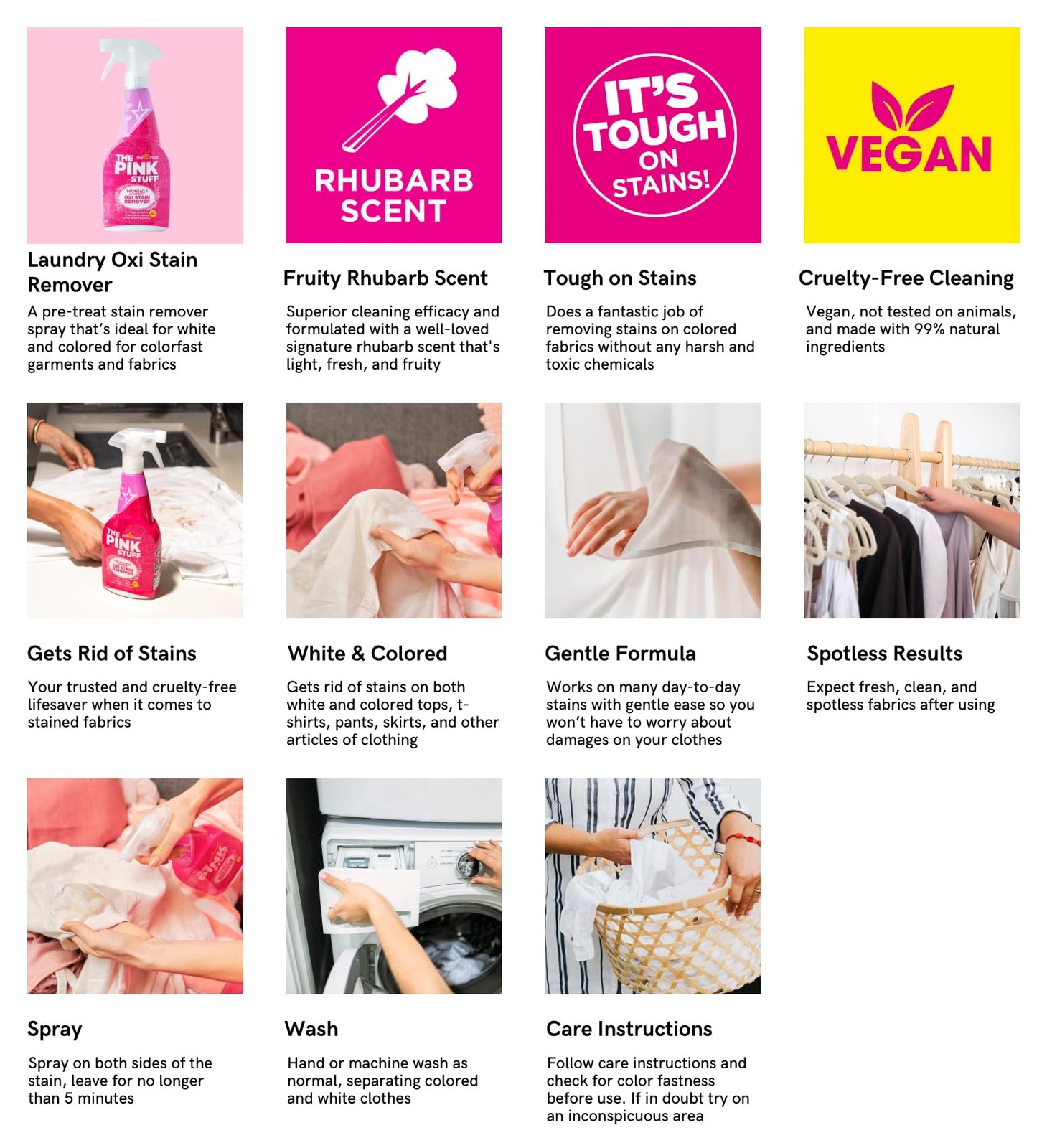 The Pink Stuff Miracle Laundry Oxi Stain Remover Spray For Tough Stains 1 Count