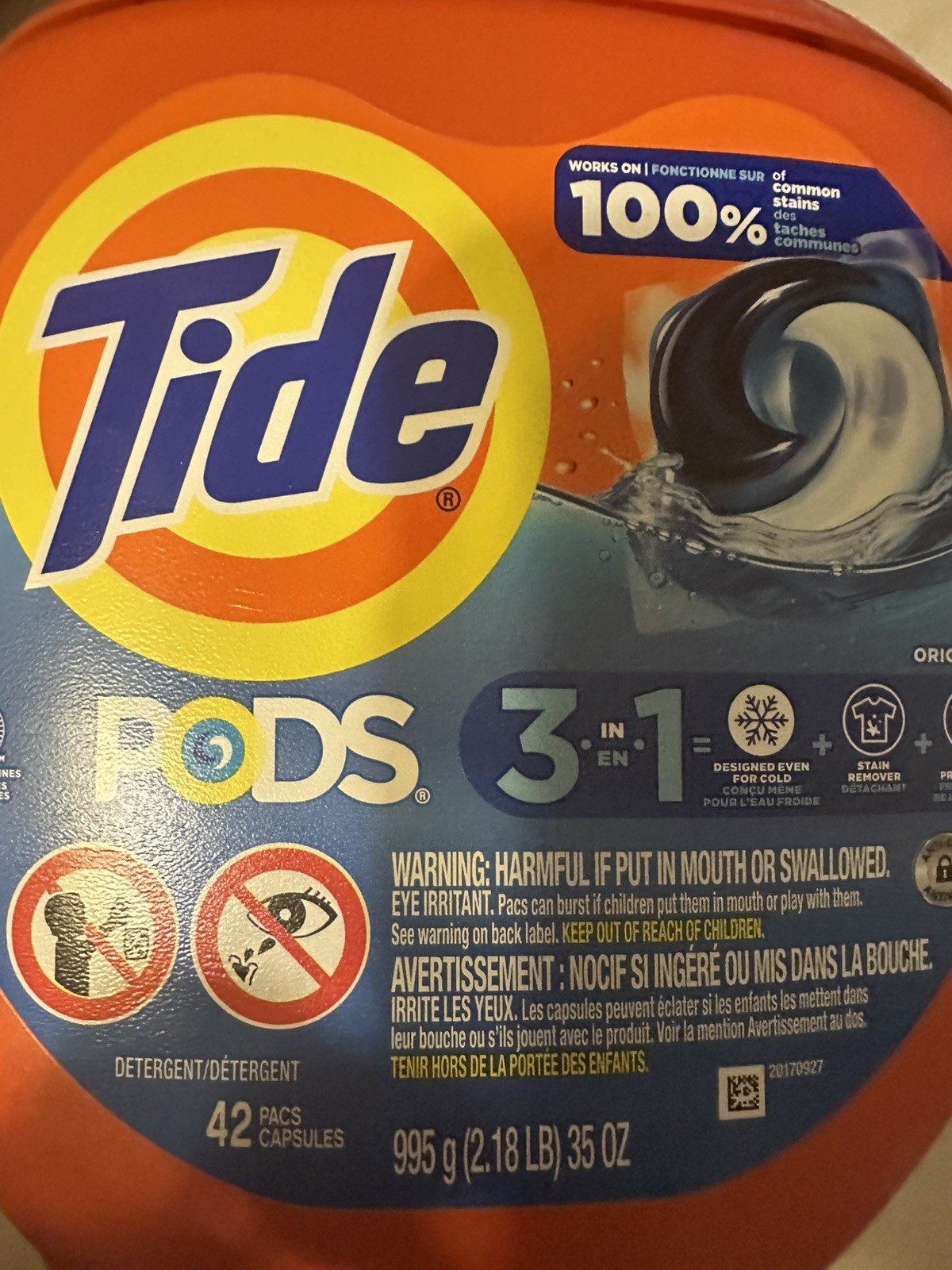 Tide Original 3-in-1 HE Pods 42 ct Laundry Detergent Pacs 2.18 lb 35oz New