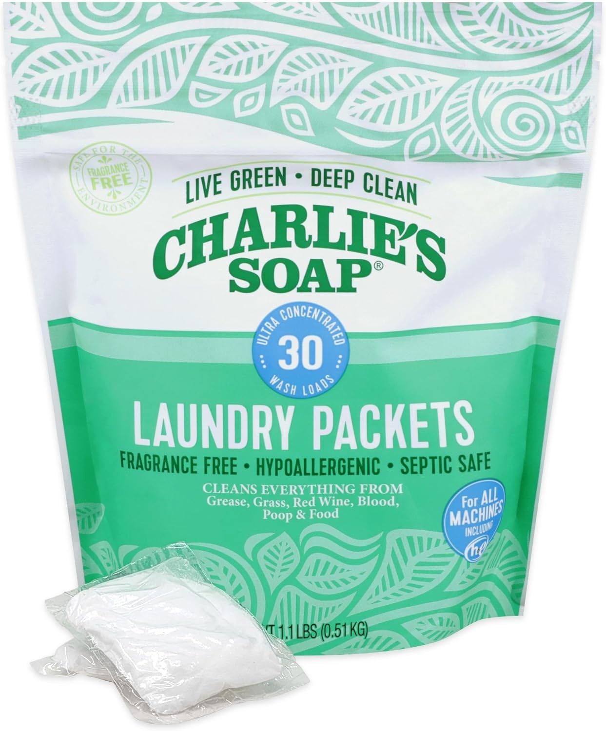 Unscented Laundry Packets – Travel Size (2 Pack, 8 Total Loads) | 0