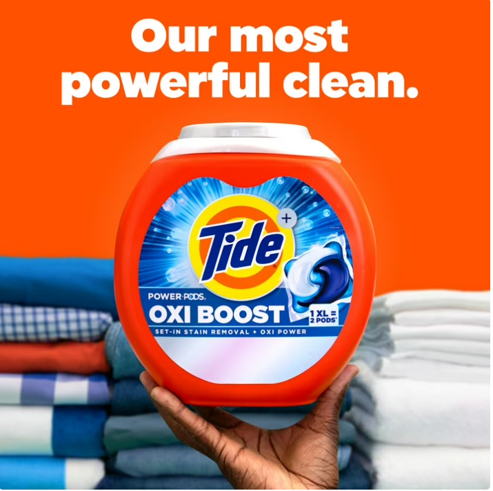2 Pack Tide PODS Laundry Detergent Pacs, Oxi Boost Power PODS, 45ct/pk