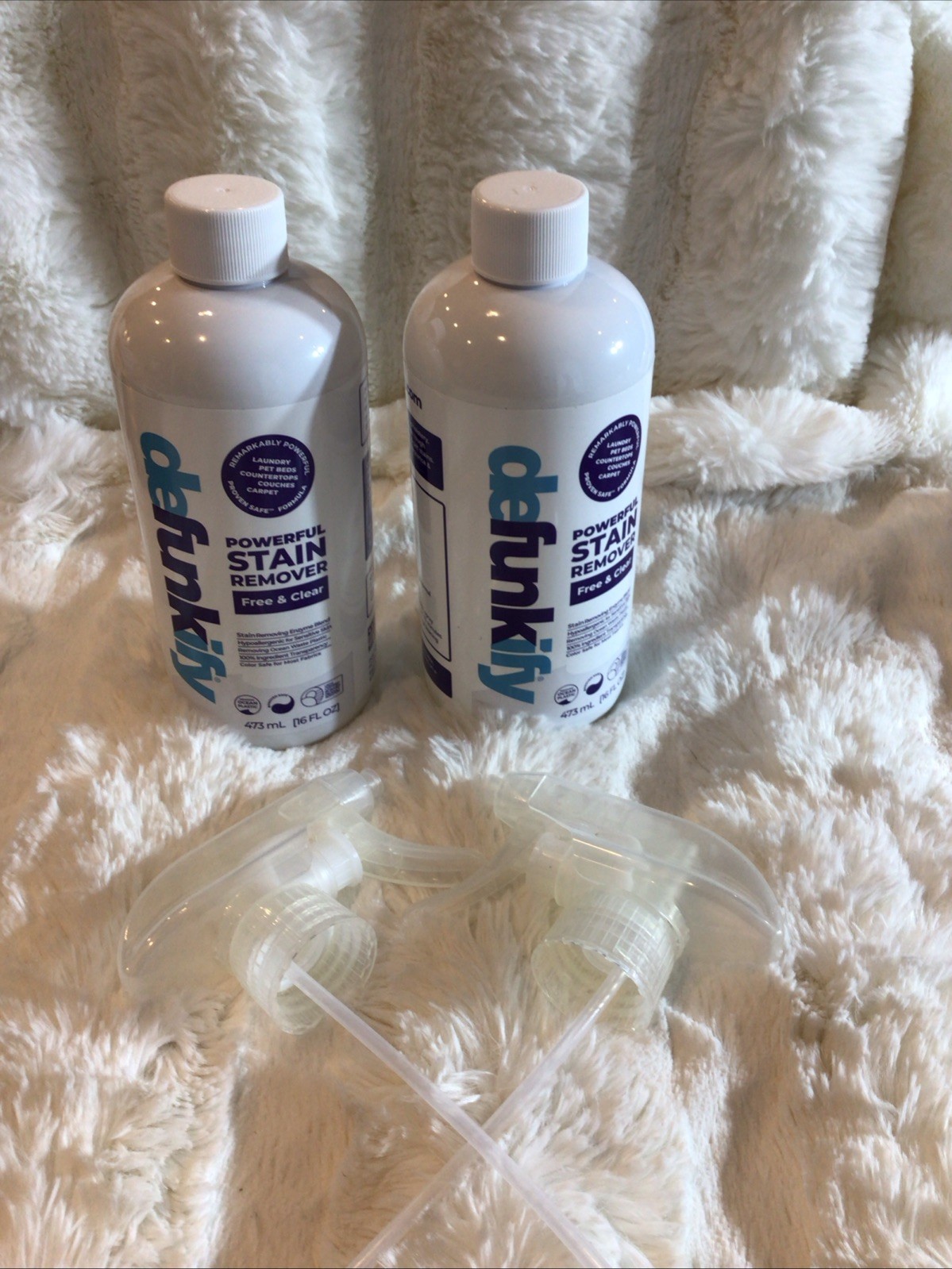 DEFUNKIFY POWERFUL STAIN REMOVER FREE & CLEAR 16 FL OZ LOT OF 2