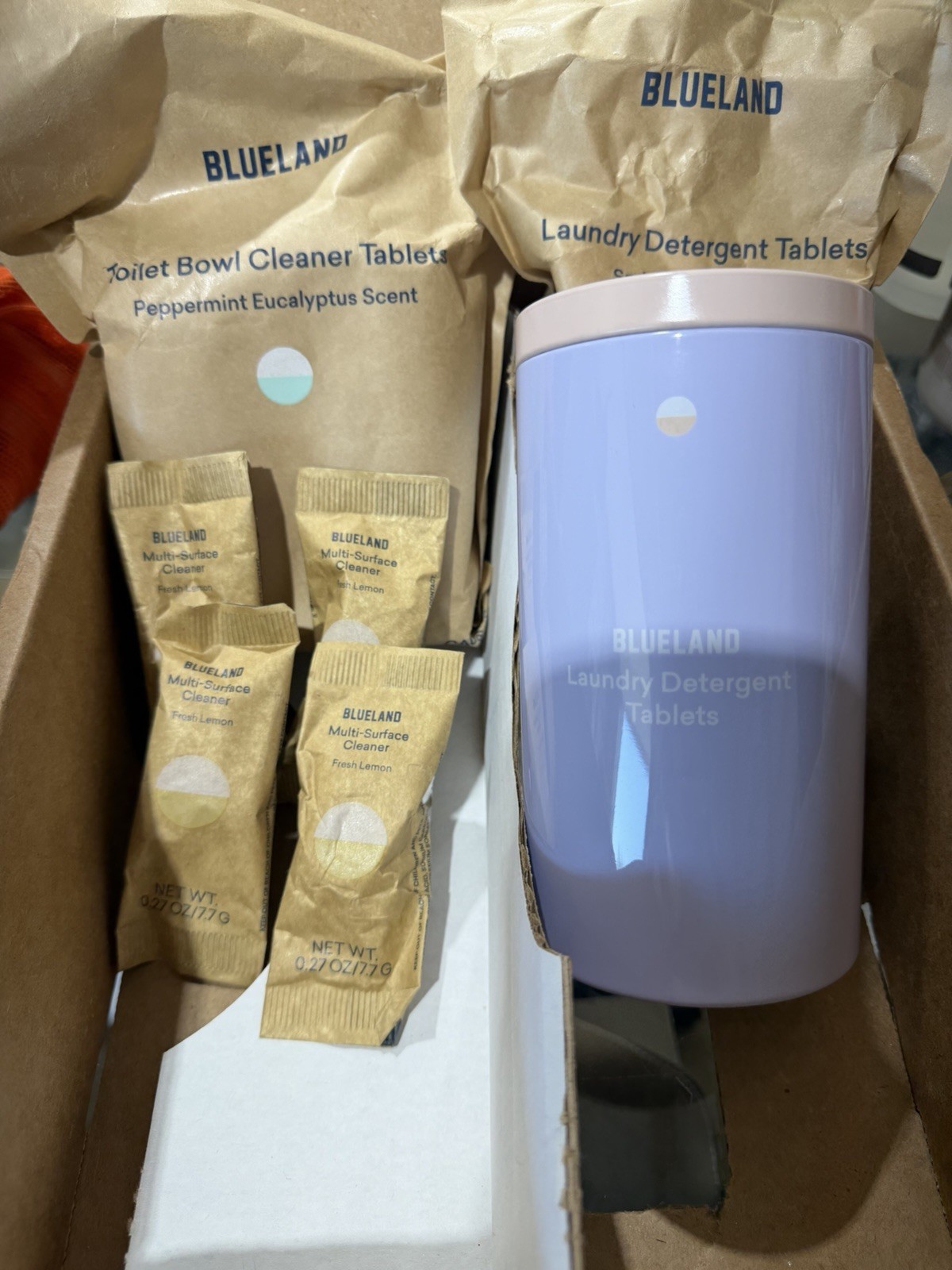 Blueland Laundry Starter Set 60 Tabs + Toilet Cleaner + Multi Surface Bundle