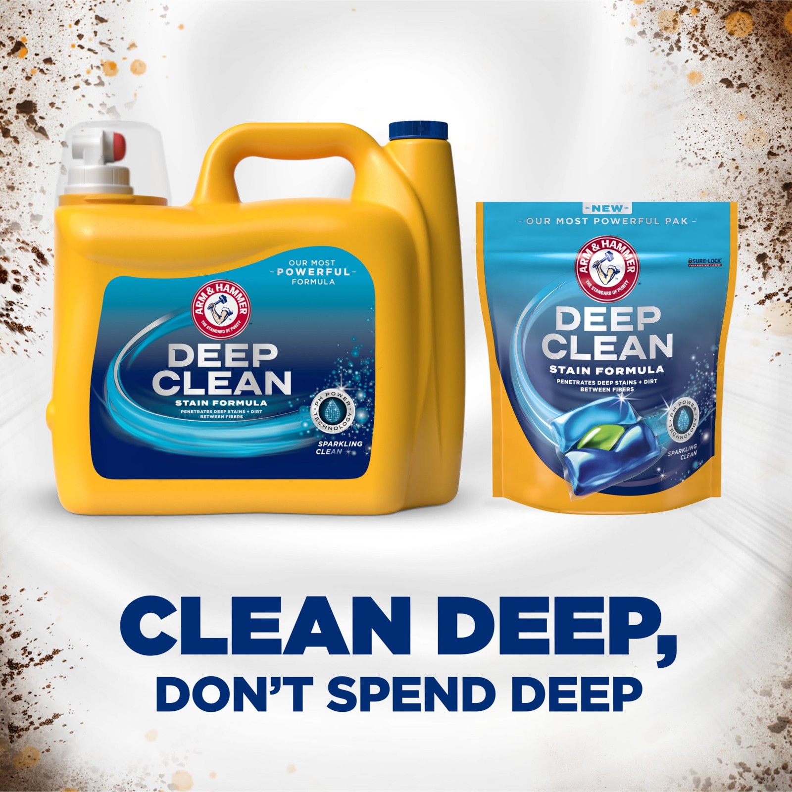 ARM & HAMMER Deep Stain Clean, Sparkling Scent, 150 Fl Oz (100 Loads) new