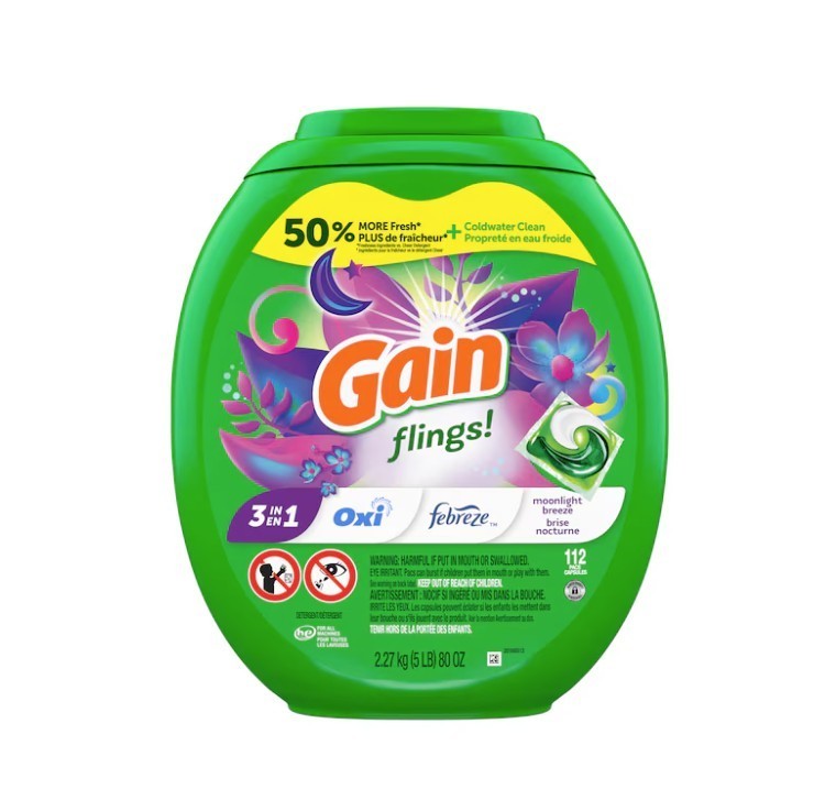 [HOT SALE] Gain Flings Moonlight Breeze HE Laundry Detergent 111 Count 112 Loads