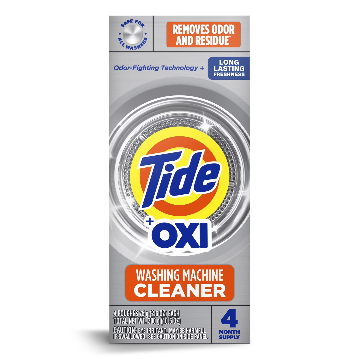 (3 Pack)Tide Washing Machine Cleaner with Oxi Powder 4 Count Odor Eliminator