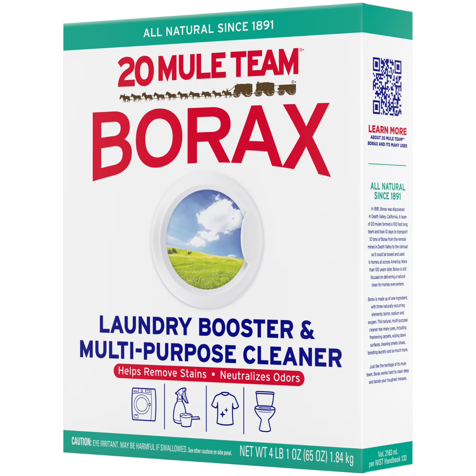 20 Mule Team Laundry Booster Multi Purpose Cleaner Natural 65 oz