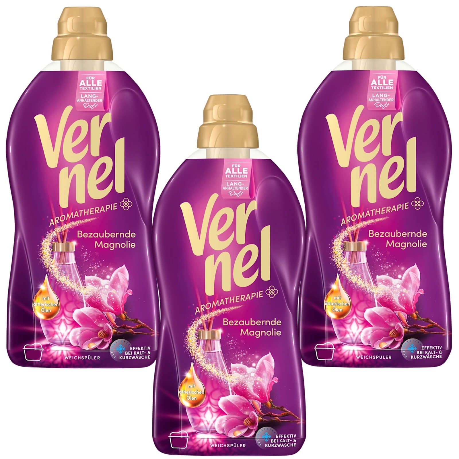 3x Vernel Aroma Therapy Dreamy Lotus Blossom Fabric Softener 46 L Liquid