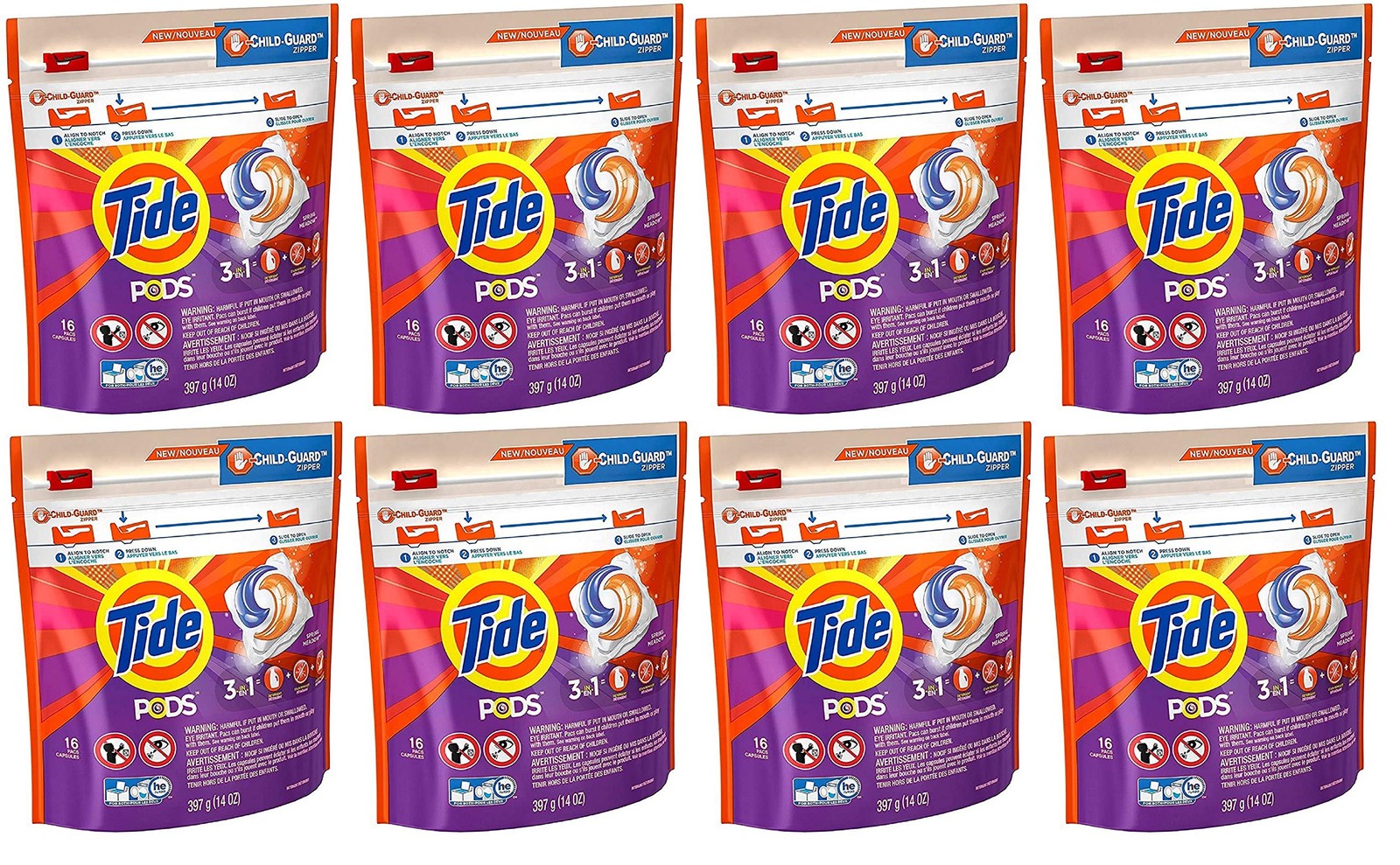 Tide Pods HE Spring Meadow 16 Pacs (8 Count)