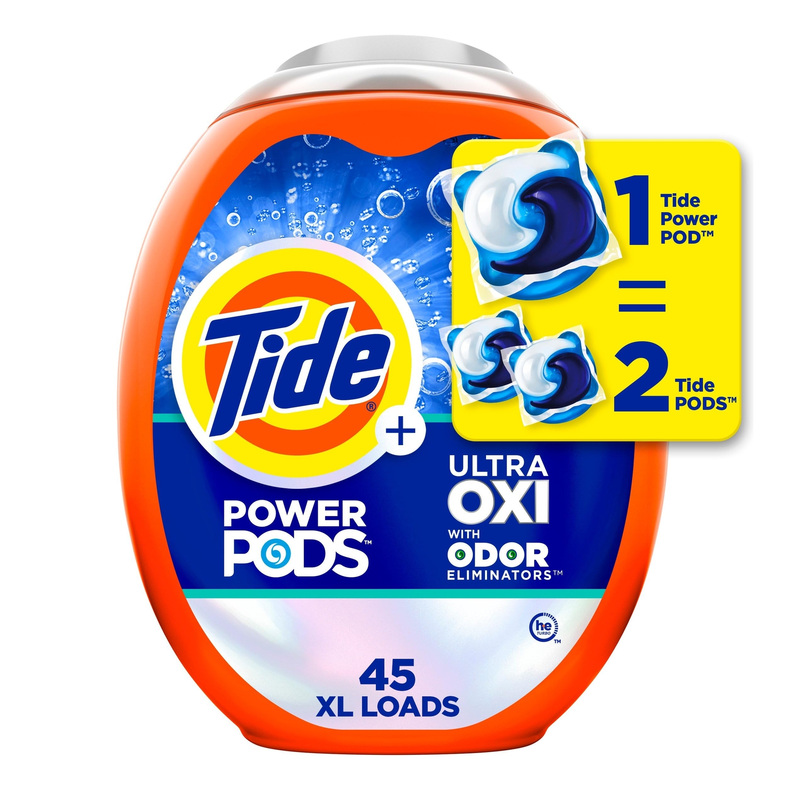 Tide Power Pods Ultra Oxi Laundry Detergent 45 Count Stain And Odor Fighter