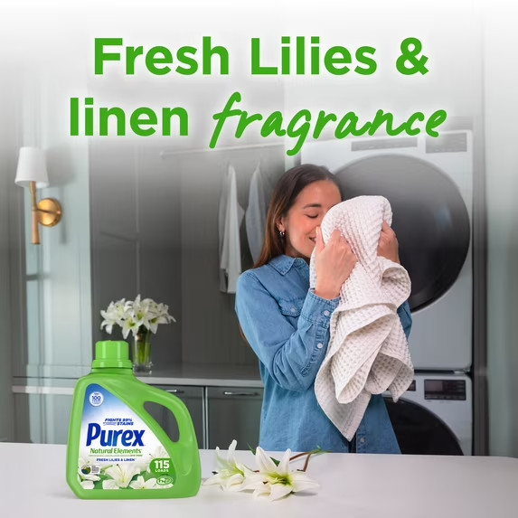 Purex Liquid Laundry Detergent, Fresh Lilies & Linen, 150 oz, 115 Loads