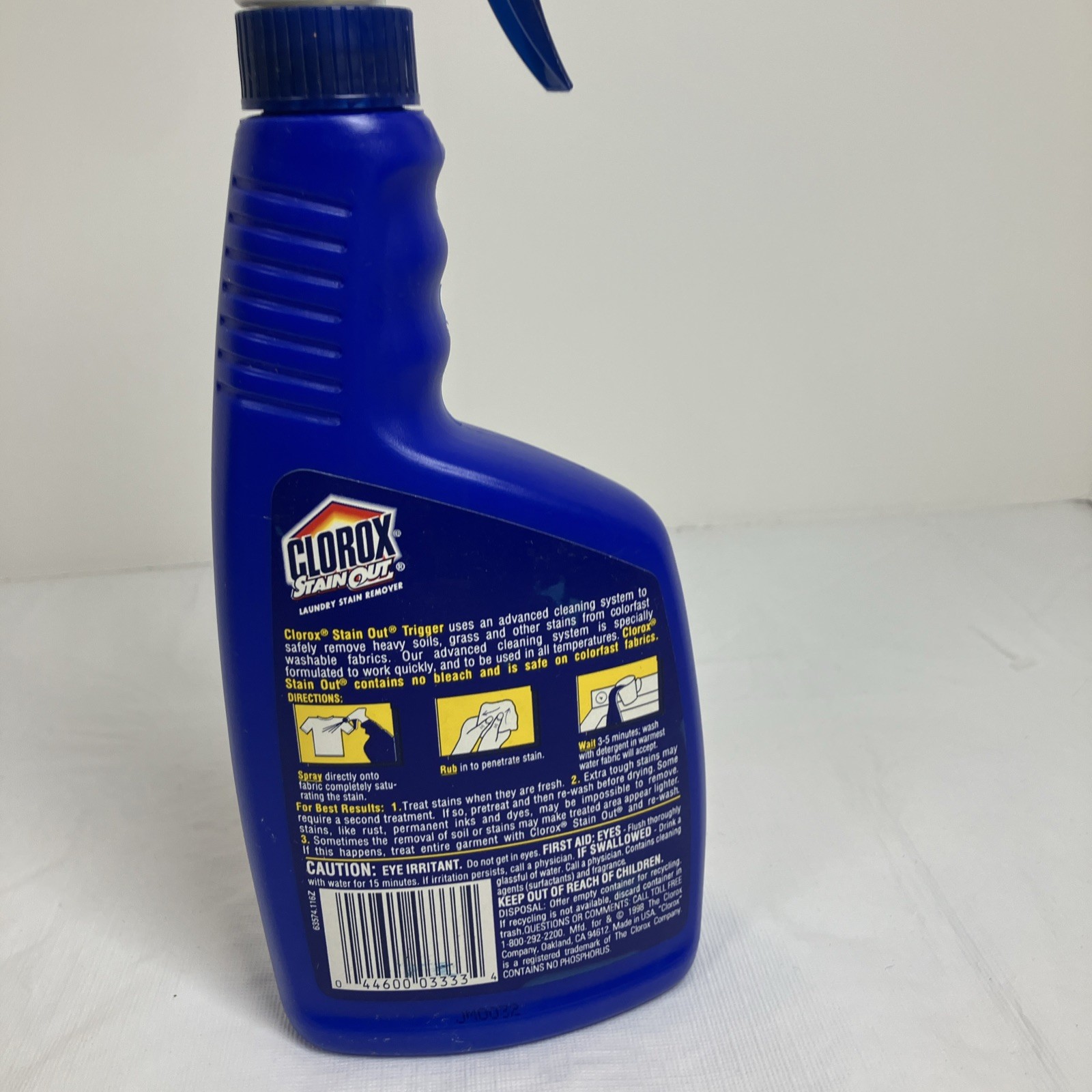 1998 Discontinued Clorox Stain Out Laundry Stain Remover Prop 16 oz Color Safe