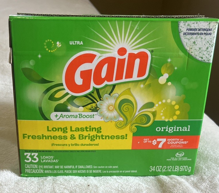 GAIN Powder Laundry Detergent for Regular & he Washers Original Scent 34 Oz(NEW)